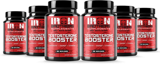 iron-brothers-supplements-testosterone-booster-for-men-with-estrogen-blocker---natural-energy-strength-stamina---lean-muscle-growth---fat-loss---boost-male-performance---6-bottles-1