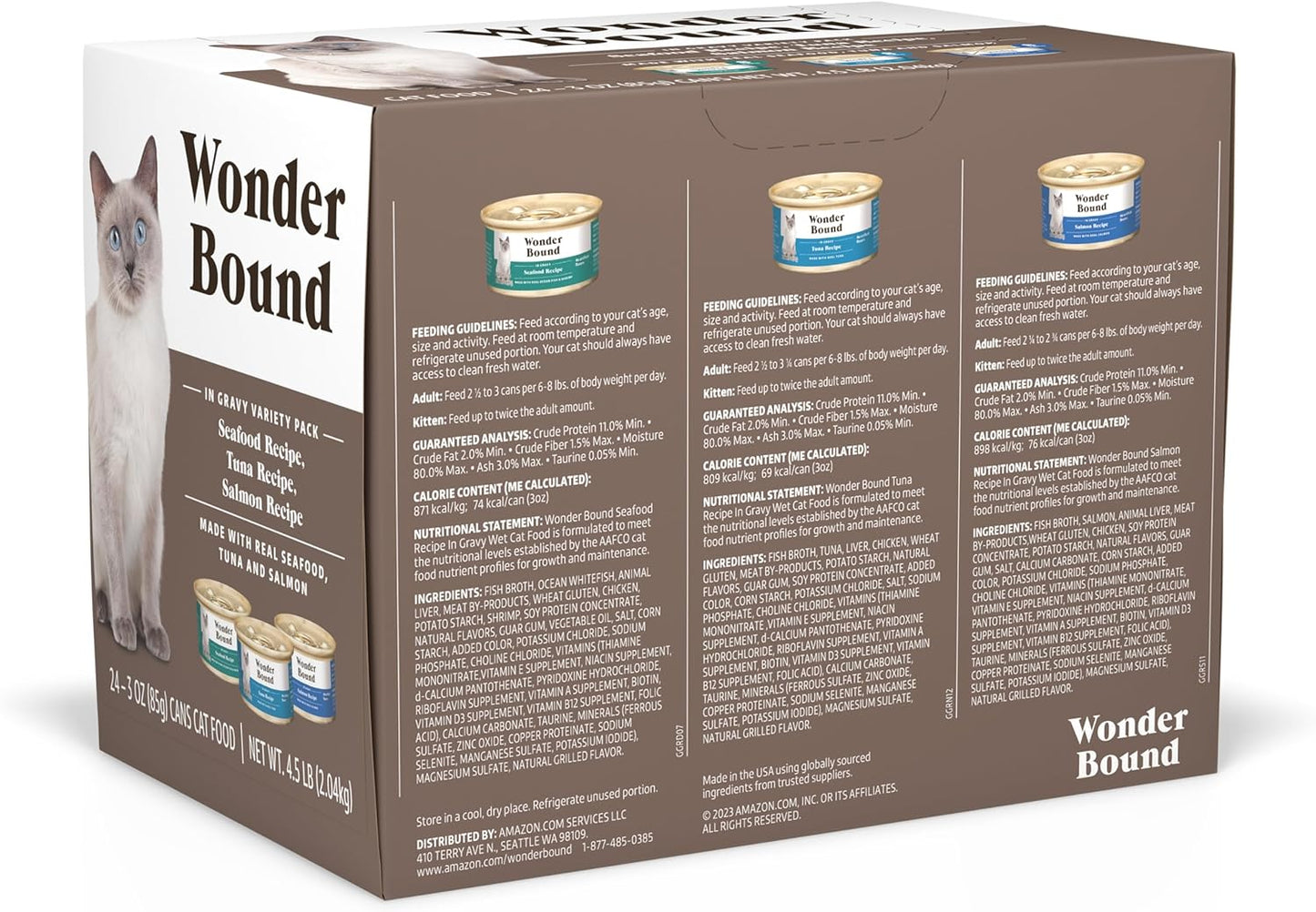 wonder-bound-wet-cat-food-variety-pack---seafood-tuna-salmon-in-gravy---3-oz-pack-of-24---high-quality-nutritious-for-your-feline-friend-2