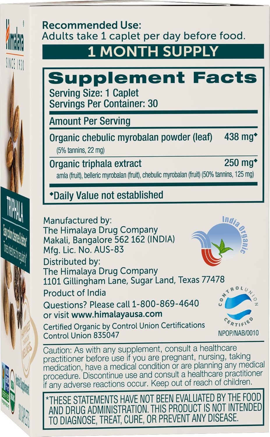 usda-organic-triphala-herbal-supplement-for-colon-cleanse---vegan-capsules-for-regularity-bloating-relief-waste-removal---688mg-plant-based-formula-non-gmo---30-caplets-2
