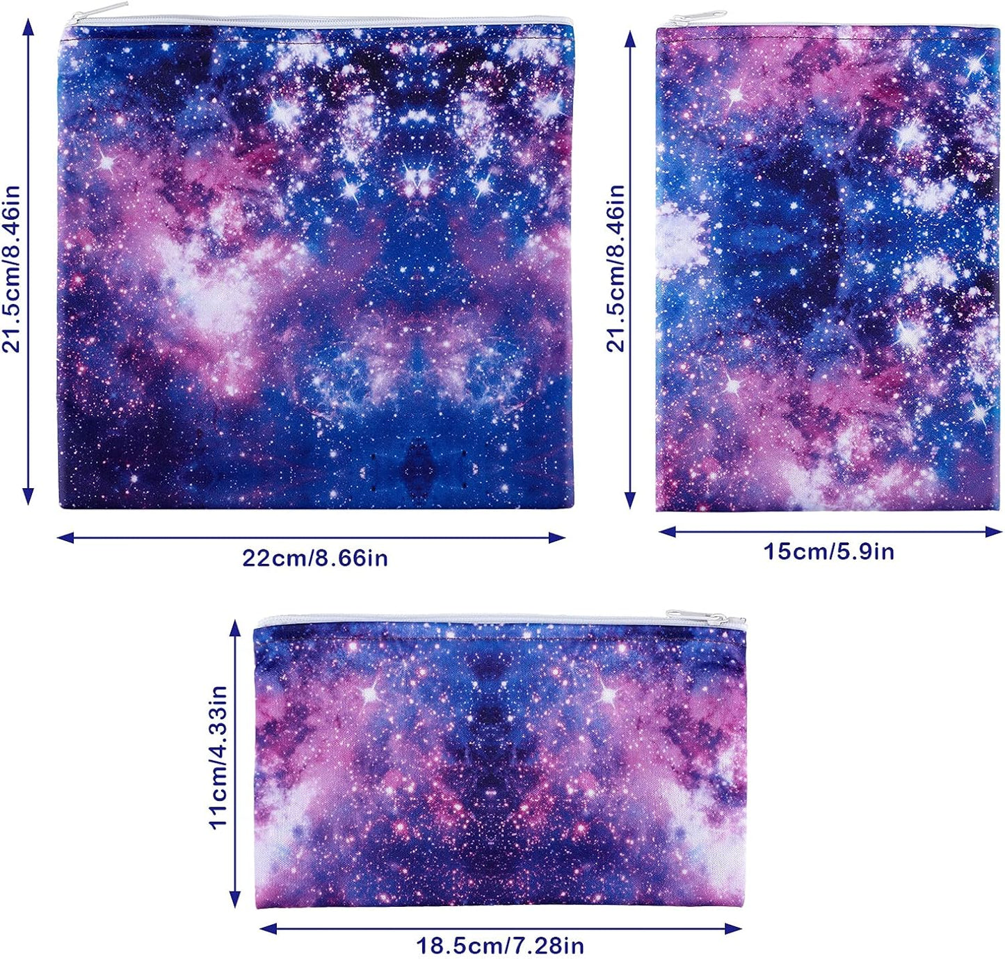 reusable-sandwich-and-snack-bags-set---5-pieces-with-zipper-galaxy-loop-pattern-safe-for-preserves-and-snacks---2-large-2-medium-1-small-2