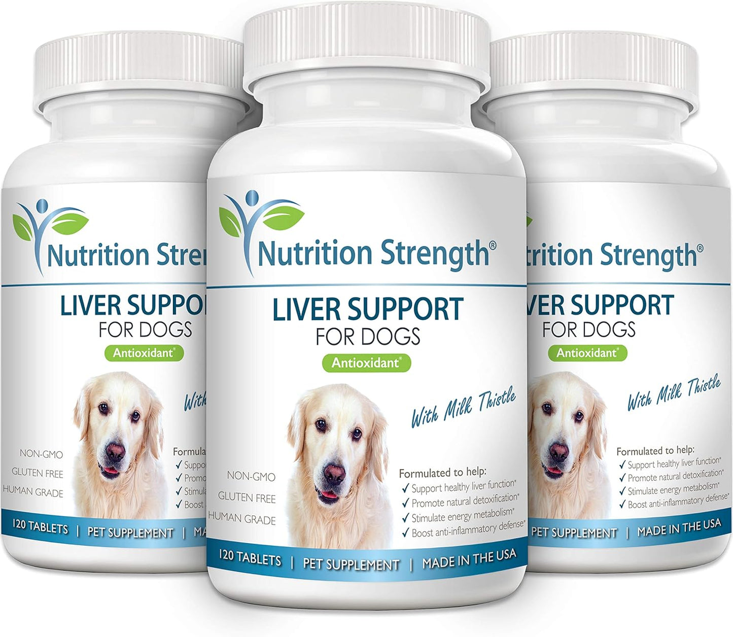 Liver Support for Dogs with Milk Thistle, Dandelion Root, Nettle Root & Coenzyme Q10 - 120 Chewable Tablets for Natural Detoxification - Espot.com.au
