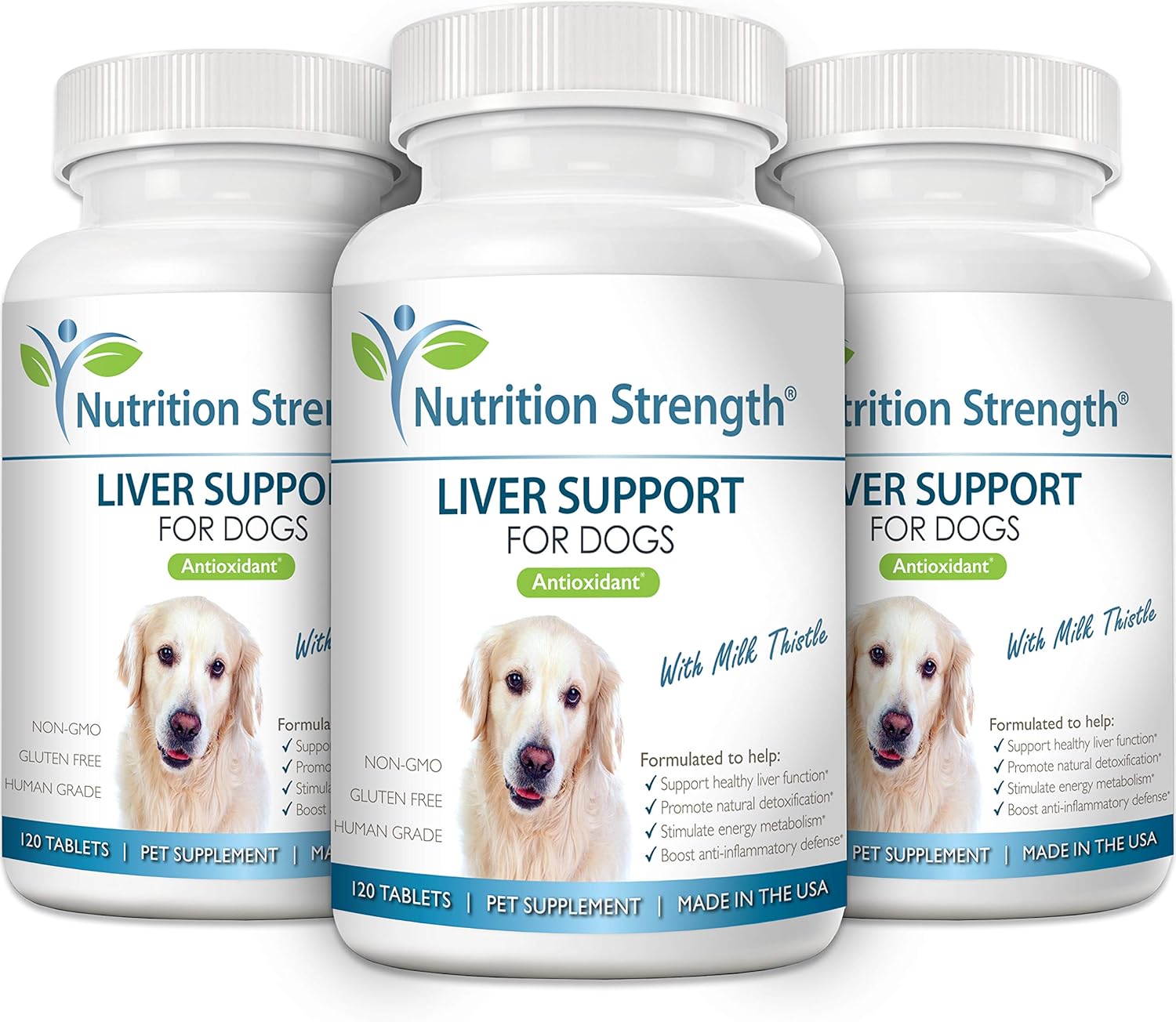 Liver Support for Dogs with Milk Thistle, Dandelion Root, Nettle Root & Coenzyme Q10 - 120 Chewable Tablets for Natural Detoxification - Espot.com.au