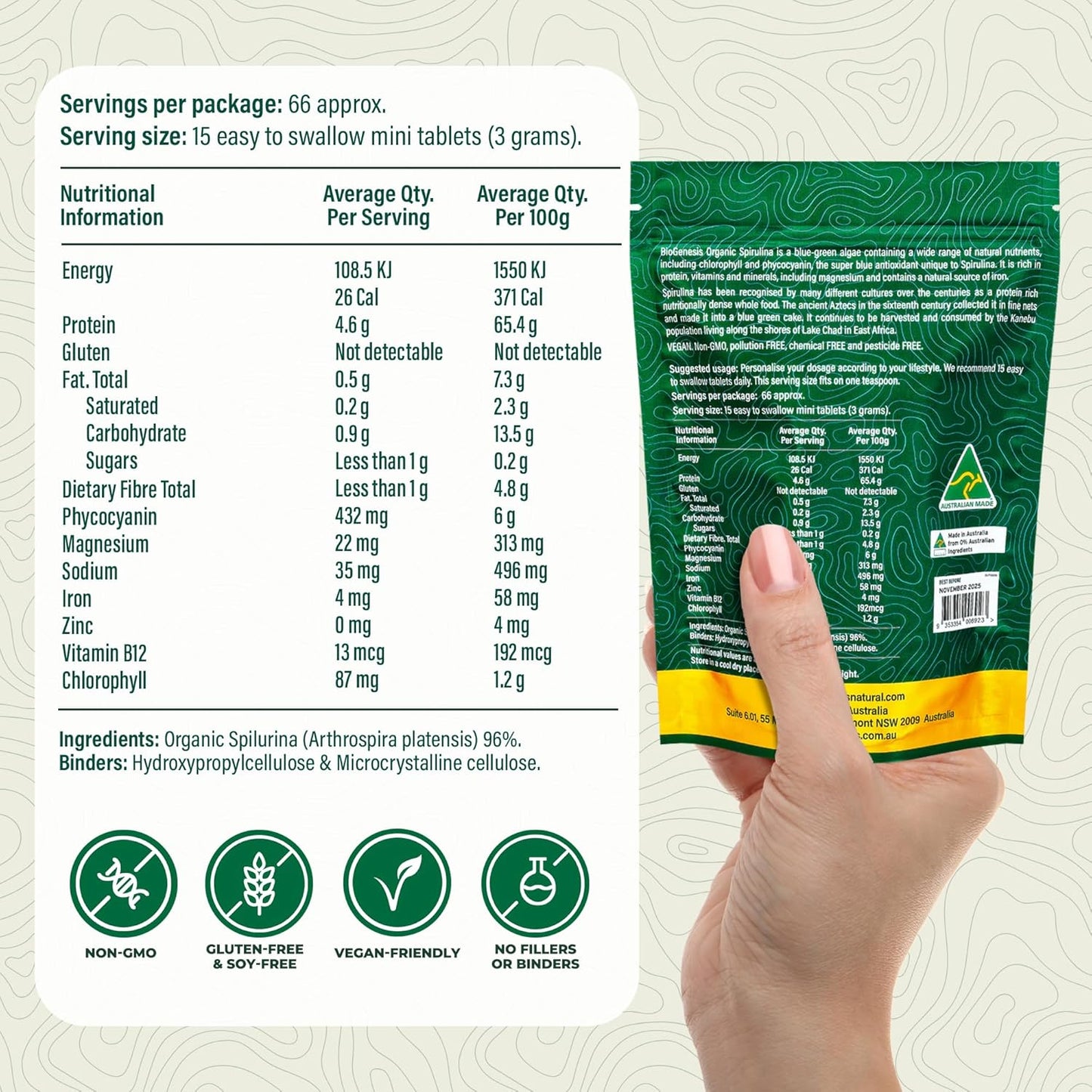 biogenesis-organic-spirulina-tablets---biodynamic-cracked-cell-wall-high-in-chlorophyll-vitamins-minerals---vegan-friendly-200mg-1000-count-6