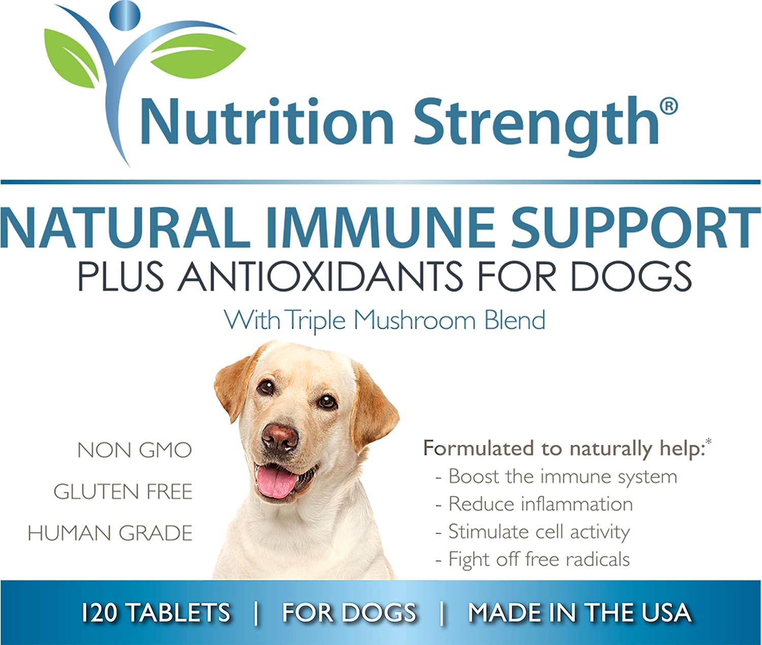Dog Immune Support with Antioxidants, Mushrooms, CoQ10 - 120 Chewable Tablets for Nutritional Strength - Espot.com.au