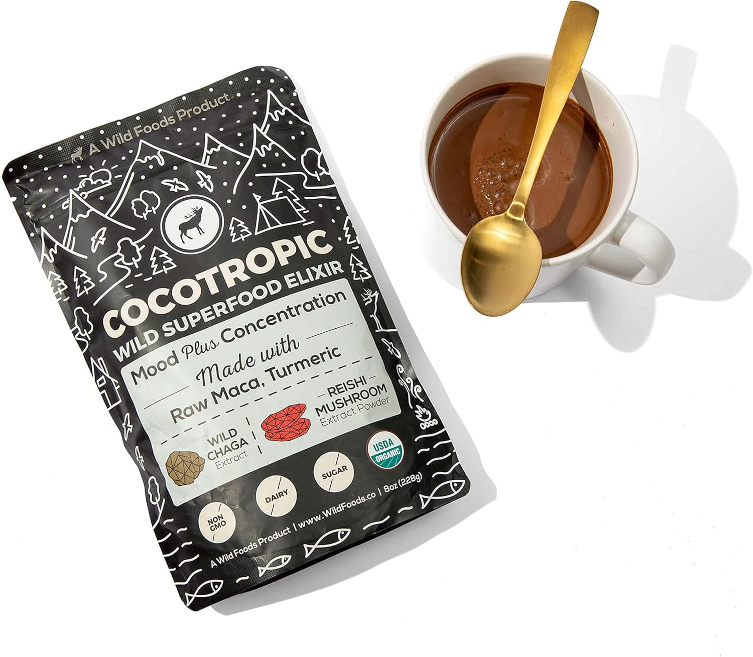 organic-cocotropic-mushroom-hot-cocoa---mushroom-coffee-alternative-with-reishi-chaga-maca-turmeric---sugar-free-delicious-energy-boost---16oz-6