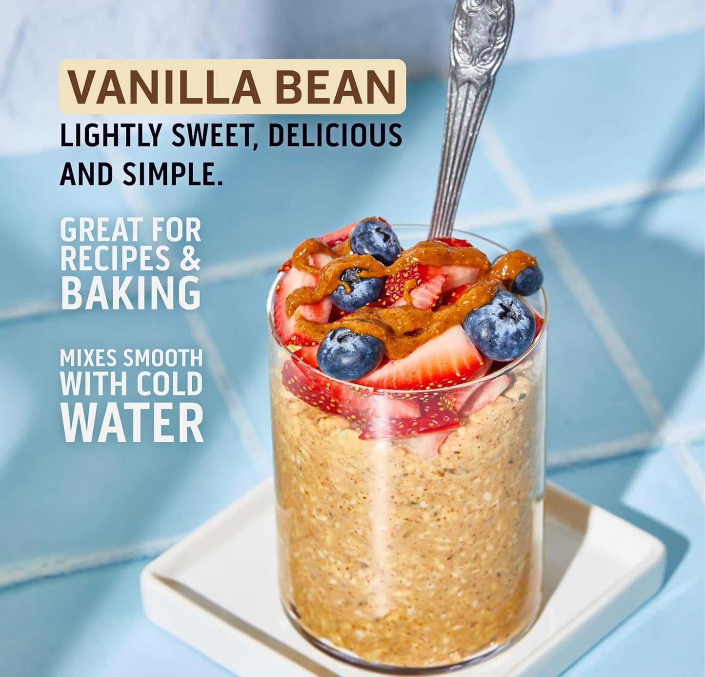 Vanilla Plant Based Protein Powder - Vegan, Dairy-Free, Gluten-Free, No Artificial Ingredients, Non-GMO, Zero Added Sugar - 20 Servings - Espot.com.au