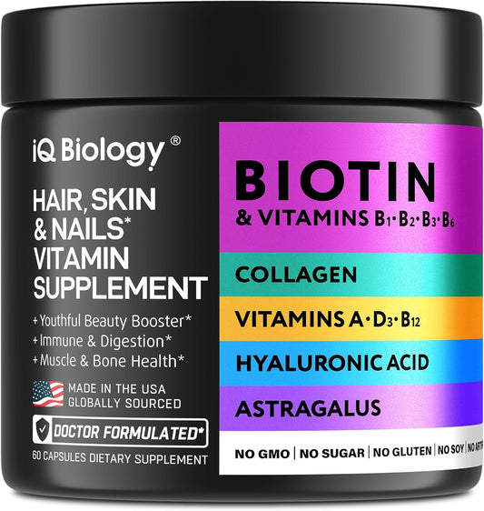 biotin-10000-mcg-supplement-with-collagen-keratin-for-hair-growth-skin-glow-nail-repair---hair-loss-thinning-hair-solution---60-capsules-for-women-men-1