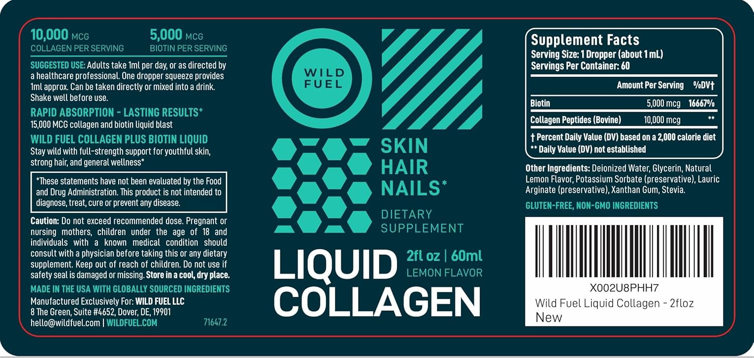 wild-fuel-liquid-collagen-peptides-and-biotin-drops-for-youthful-skin-hair-growth-and-strong-nails---10000mcg-collagen-and-5000mcg-biotin---lemon-flavor---4oz-total-9