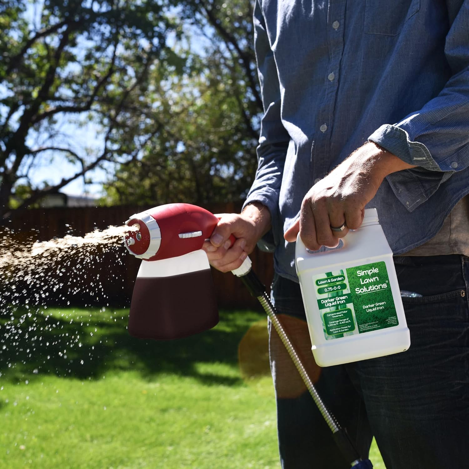Liquid Iron Fertilizer for Darker Green Lawns - Chelated Micronutrients - Concentrated Green Booster for Turf Grass, Indoor Plants, and Gardens - 32 Ounce - Espot.com.au