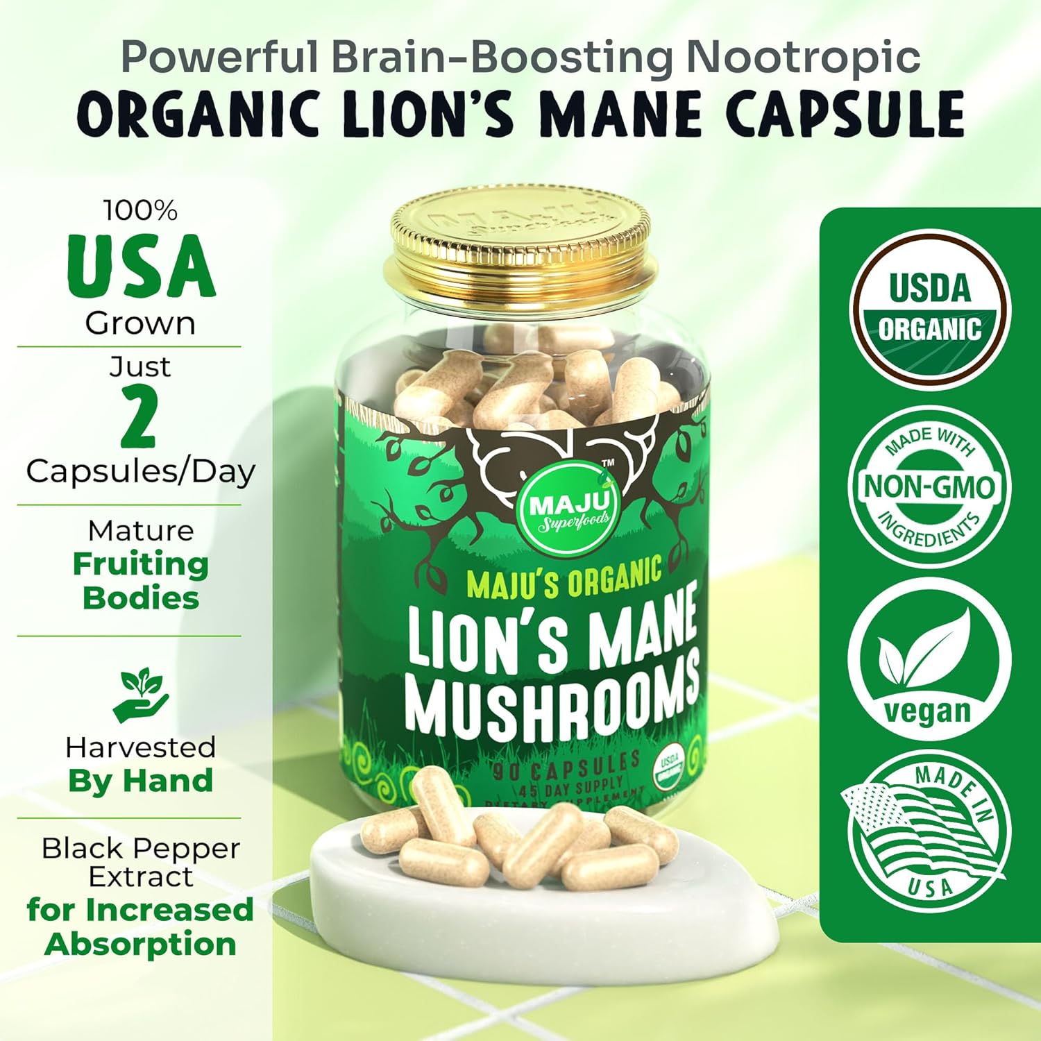 Mental Mushrooms Bundle by Maju Superfoods - Boost Your Brainpower with this Nutrient-Packed Combo - Espot.com.au