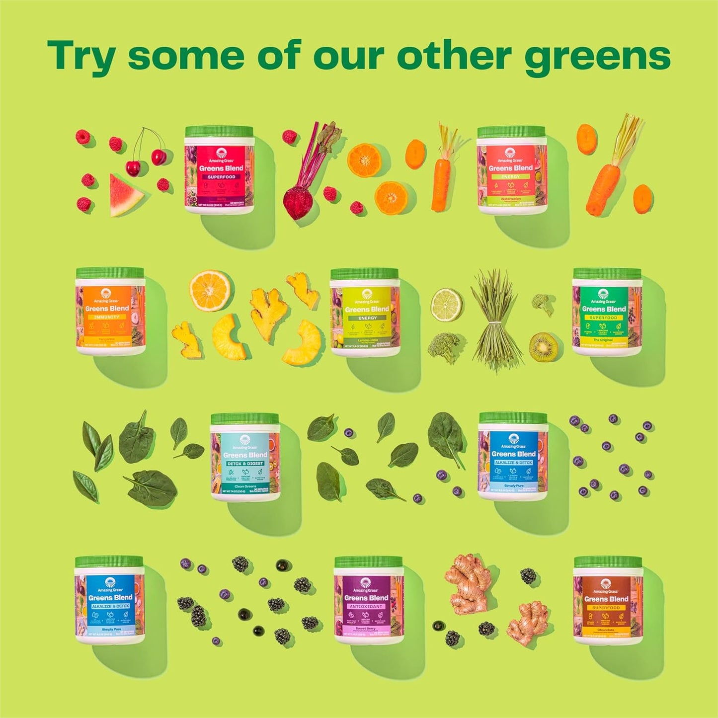 Organic Superfood Greens Powder with Immune Support, Digestive Enzymes & Probiotics - Tangerine Flavor, 30 Servings - Espot.com.au