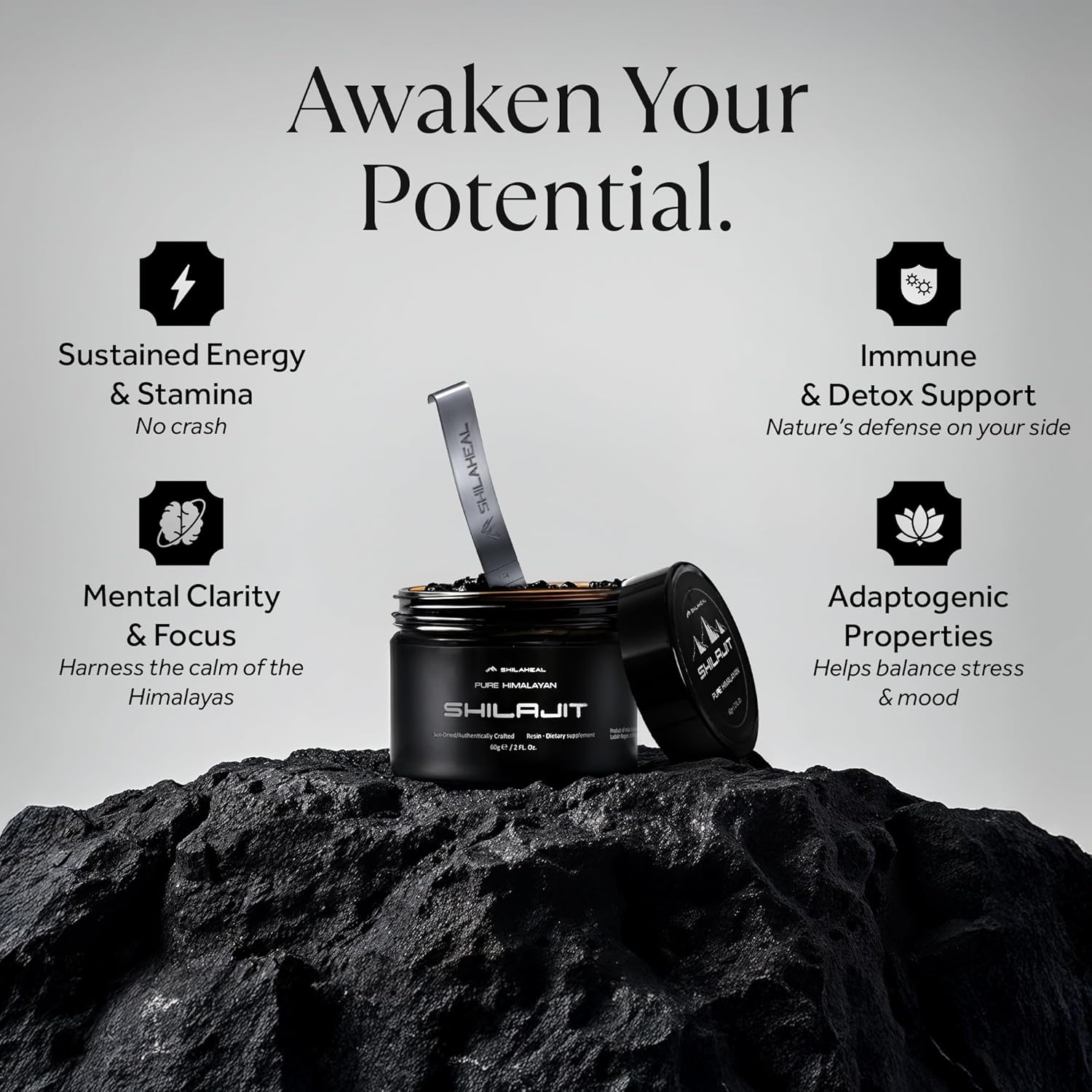 100% Natural Shilajit Resin from Ladakh, Himalayas | Stamina and Energy Boost | Immune Support | 78%+ Fulvic Acid | 85+ Trace Minerals | 4-Month Supply - Espot.com.au