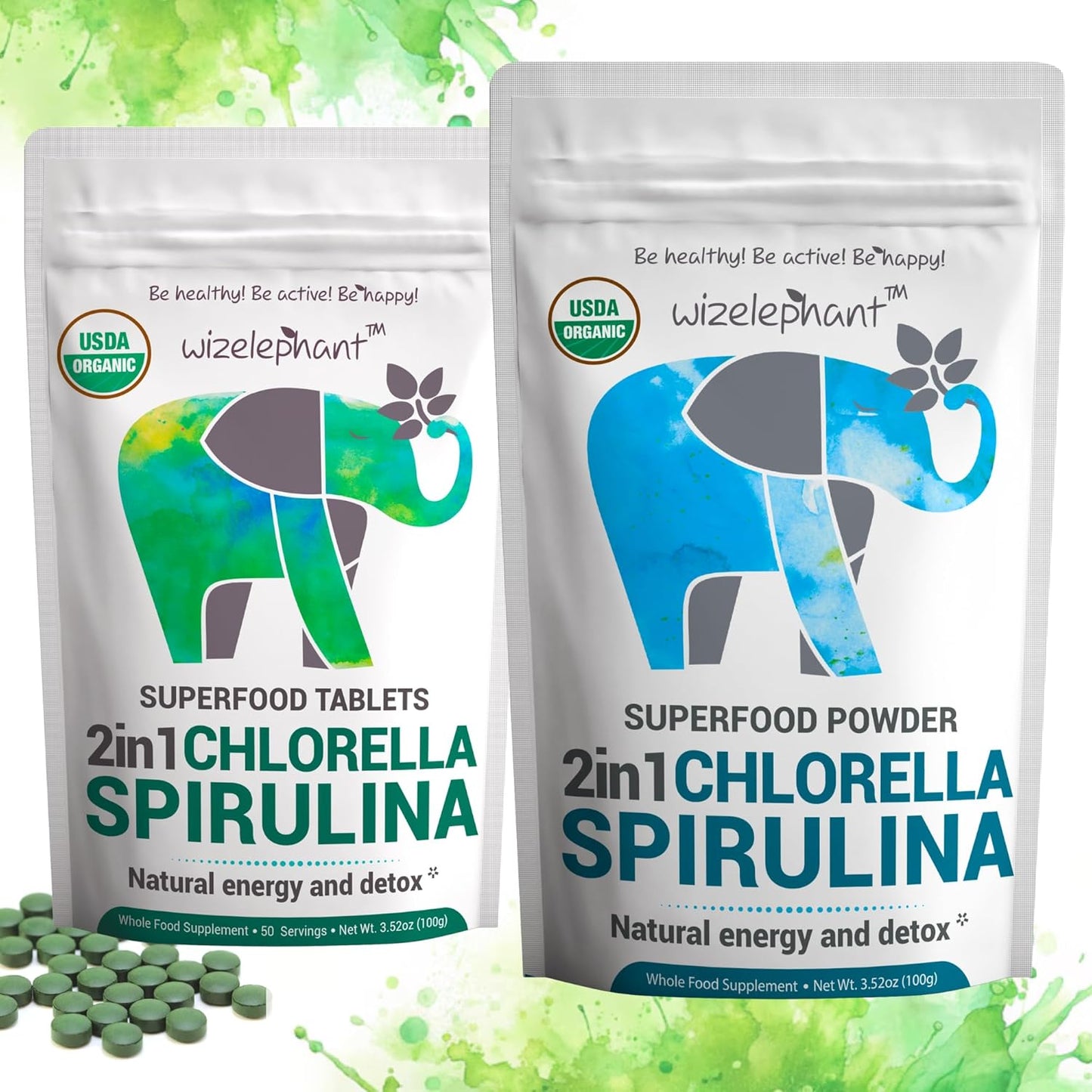 Organic Spirulina Chlorella Tablets - 400 Count - Immune Support & Energy Boost - Broken Cell Wall Algae Supplement - Organic Chlorophyll - Espirulina - Espot.com.au