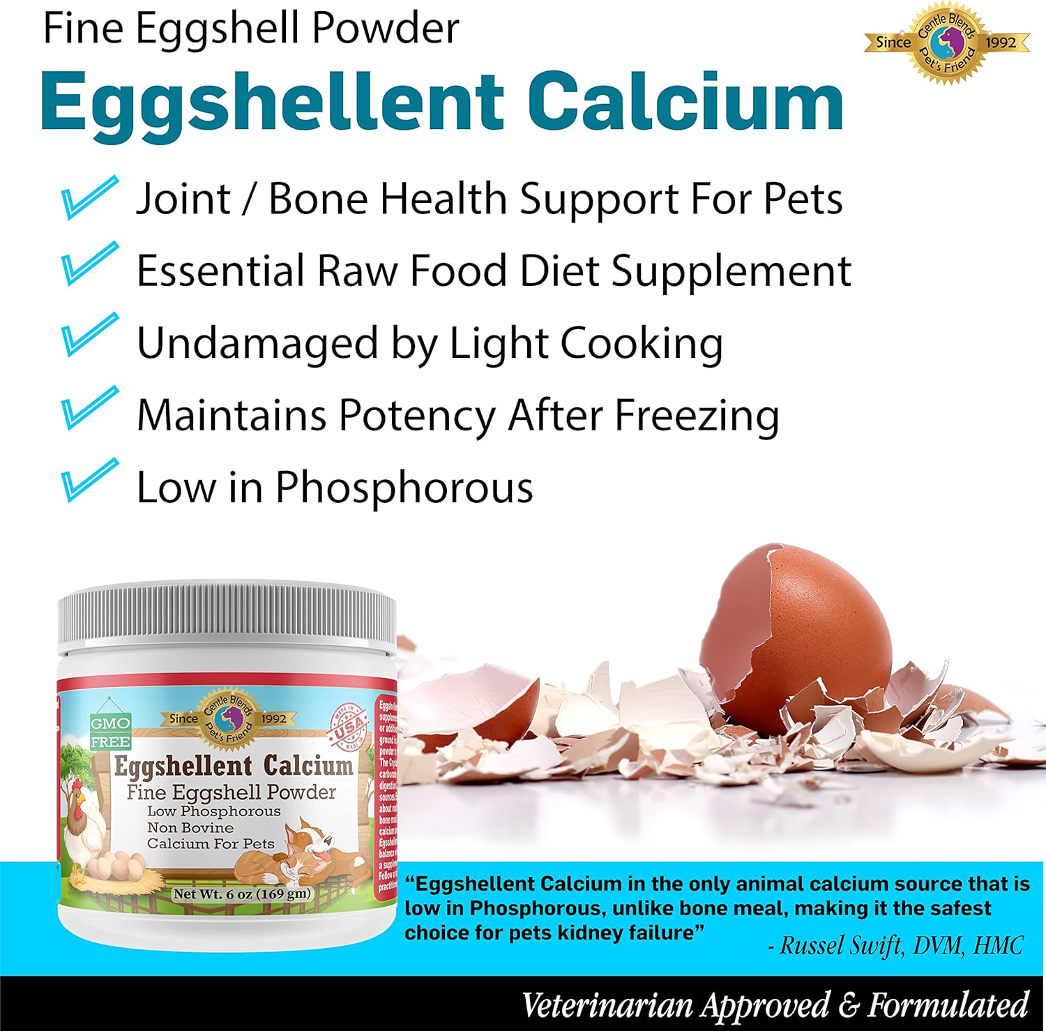 pets-friend-eggshellent-calcium---fine-eggshell-powder-supplement-for-dogs-and-cats---strong-hip-joint-support---natural-dietary-supplement---no-additives---trusted-since-1992-6