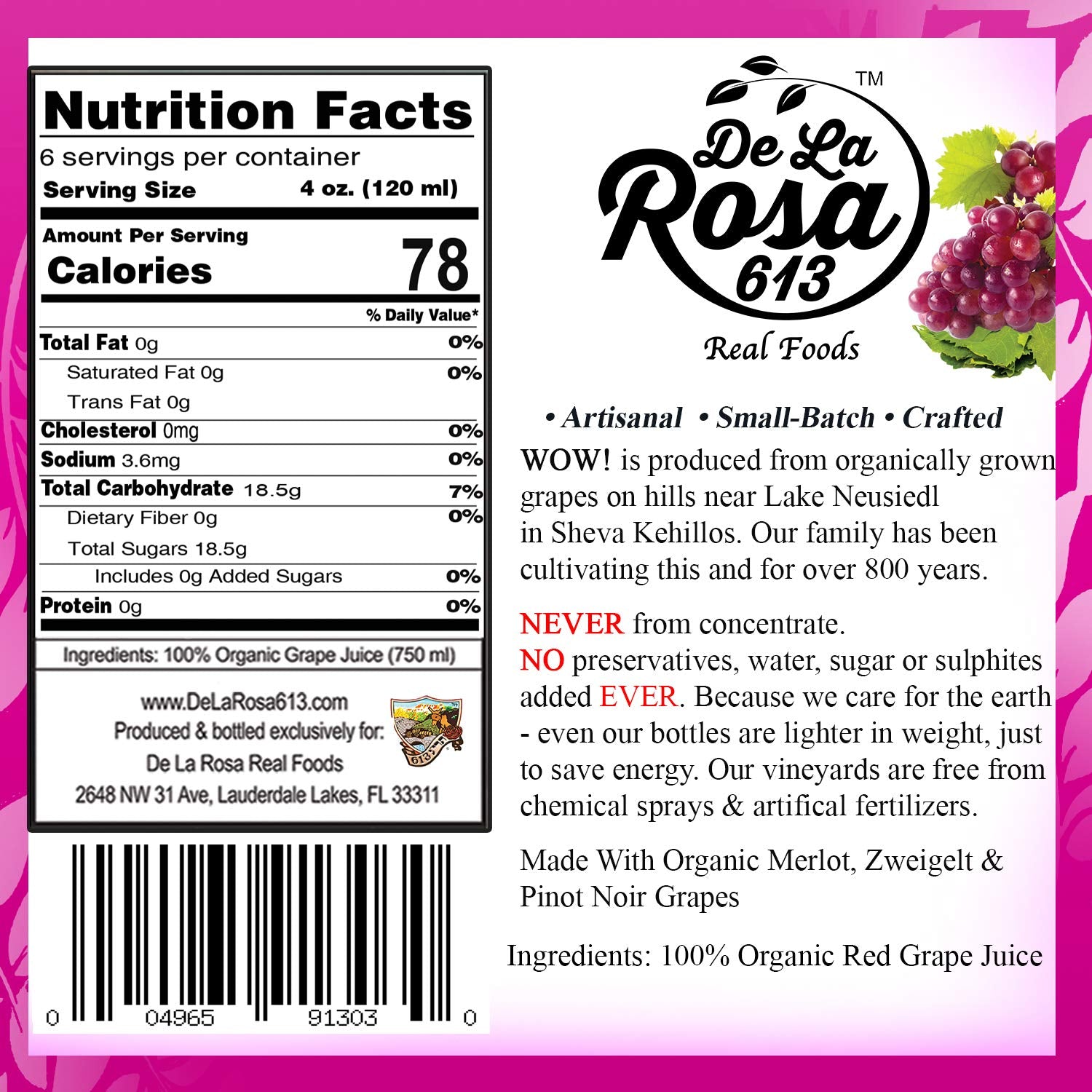 organic-red-grape-juice-non-gmo-vegan-gluten-free-kosher-certified-no-sugar-added-no-preservatives---254-oz-pack-of-6-by-de-la-rosa-613-2