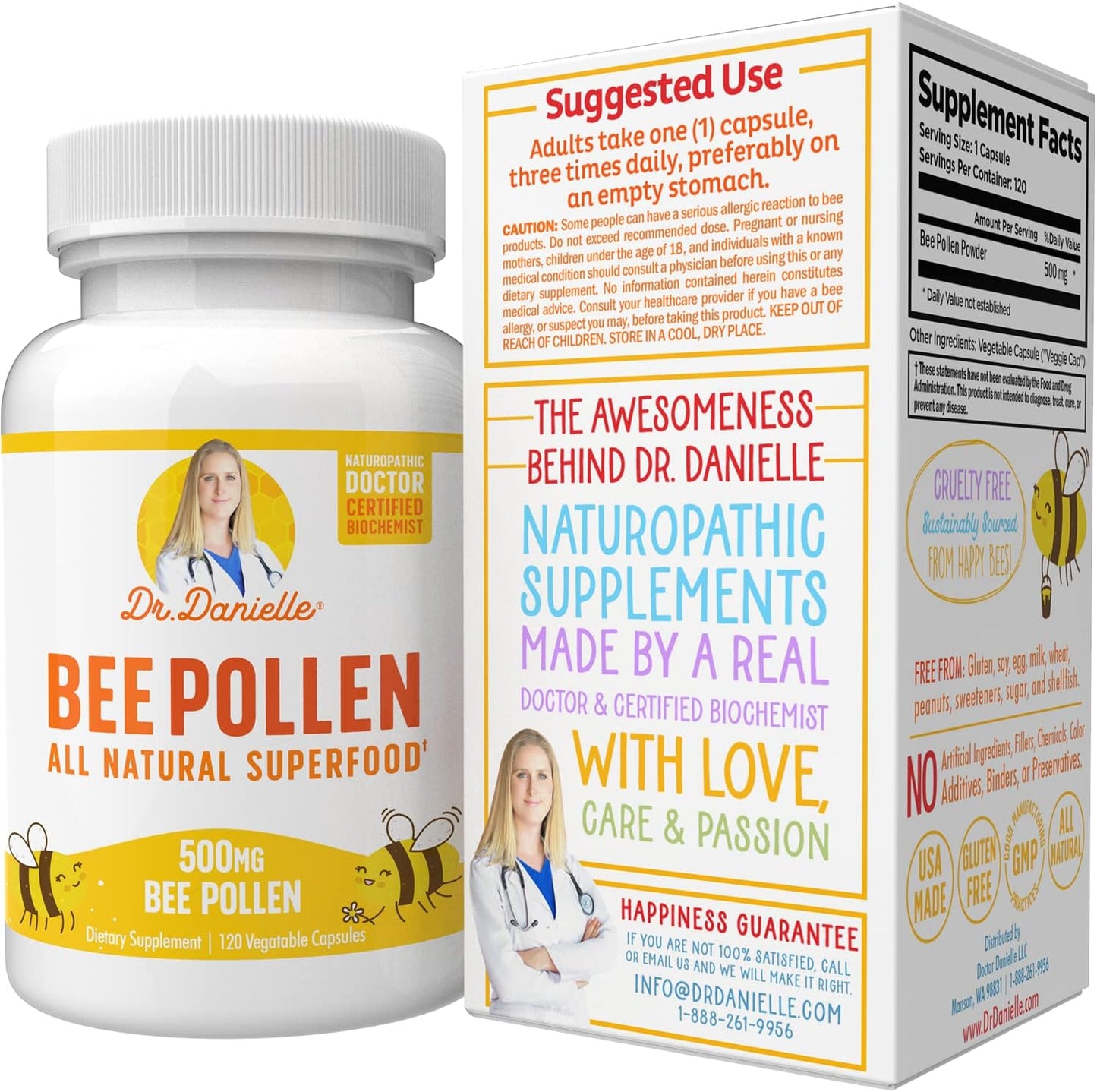 dr-danielle-bee-pollen-supplement---500mg-120-veggie-capsules-natural-bee-pollen-formula-by-dr-danielle-3