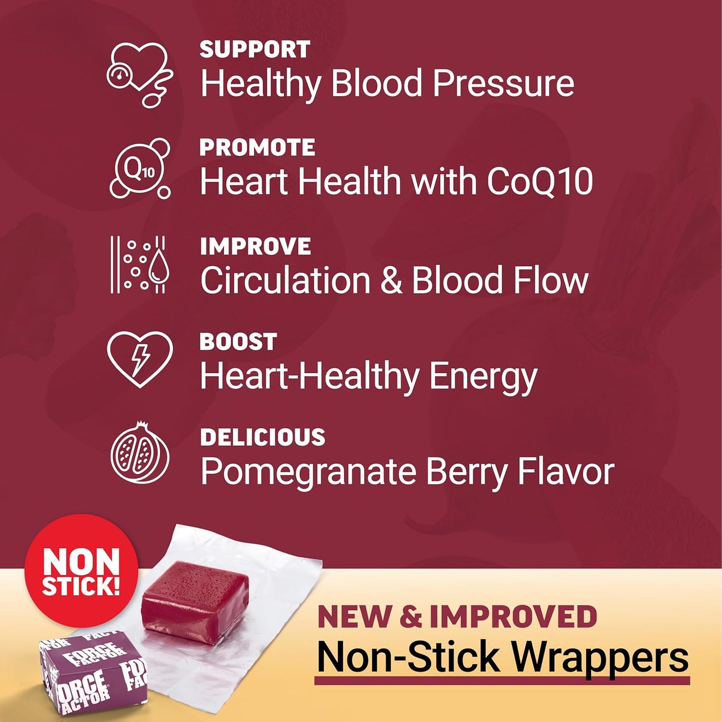 force-factor-total-beets-chews-with-coq10-grape-seed-extract---heart-health-blood-pressure-support---60-soft-chews---circulation-blood-flow-supplement-3