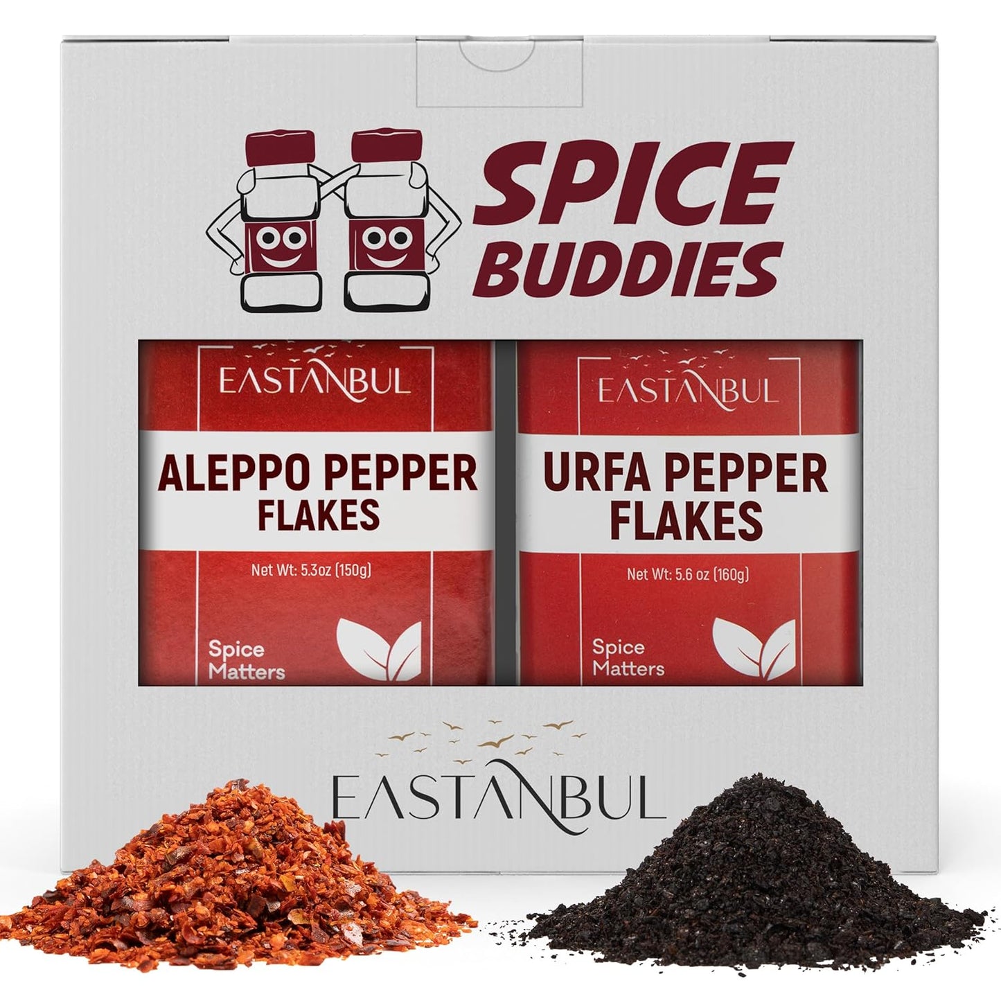 eastanbul-aleppo-pepper-and-urfa-pepper-flakes-combo-pack---53oz-aleppo-56oz-urfa-biber---perfect-for-mediterranean-middle-eastern-dishes---chili-flakes-isot-blackish-twin-gift-pack---spice-buddies-2