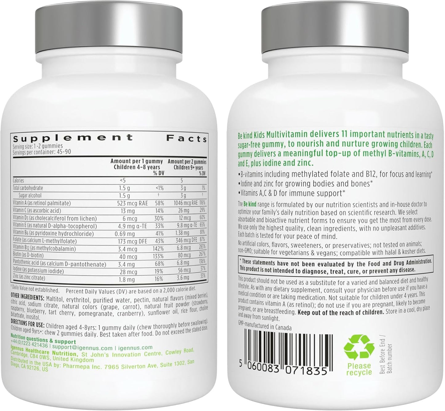nutrition-igennus-methylated-kids-multivitamin-gummy---b-vitamins-vitamin-d---no-artificial-sweeteners---sugar-free---age-4---90-berry-gummies---non-gmo---halal---clean-label-7