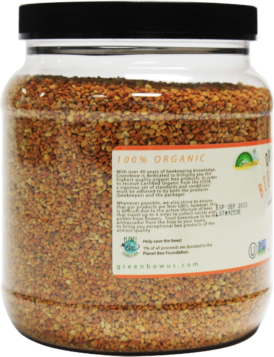 organic-greenbow-bee-pollen---100-usda-certified-non-gmo-halal-kosher---pure-superfood-rich-in-proteins-vitamins-and-minerals---gluten-free---1000g-3