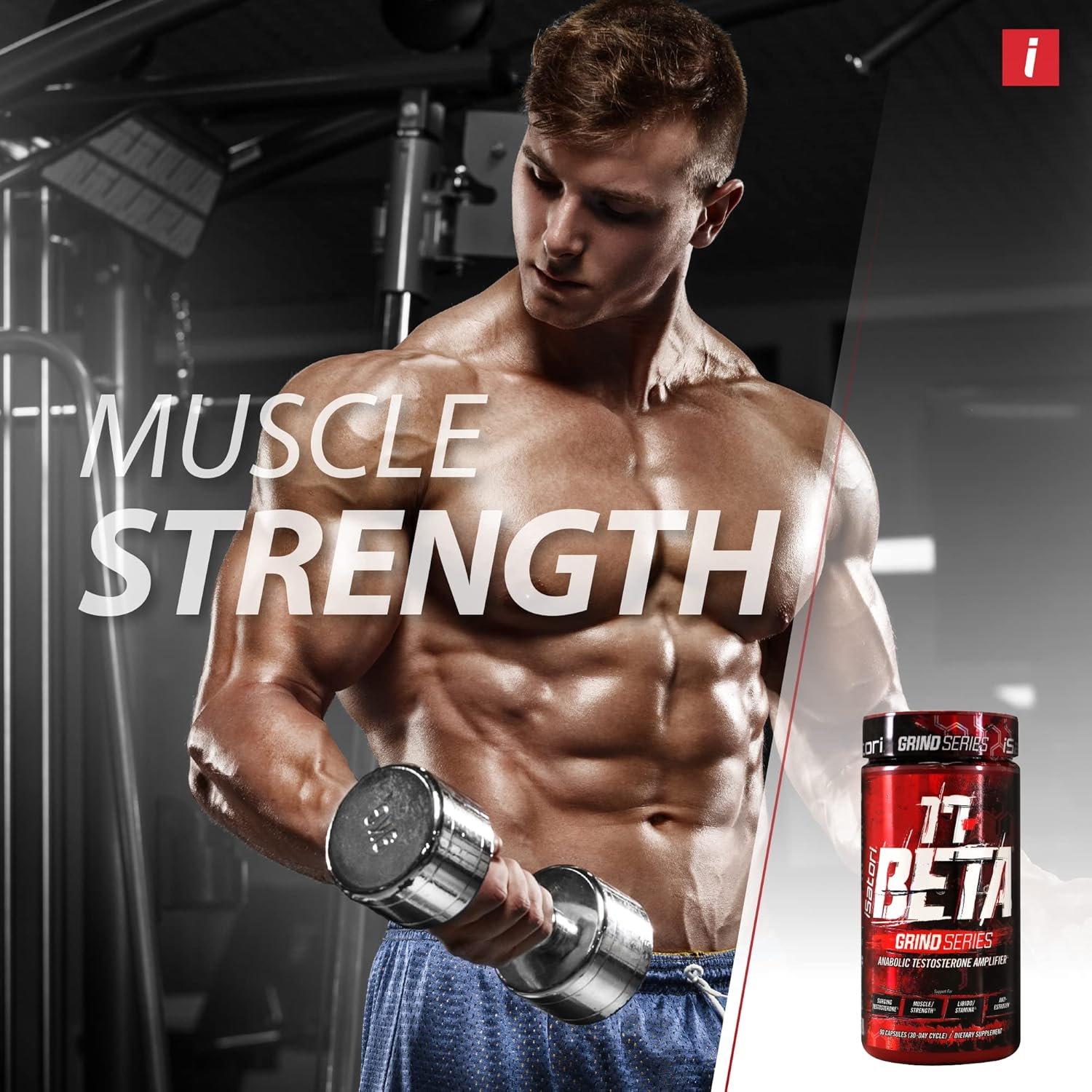 iSatori 17-Beta Testosterone Booster for Men - Muscle Growth & Strength Supplement with DHEA & Fenugreek Seed Extract - 90 Capsules - Espot.com.au