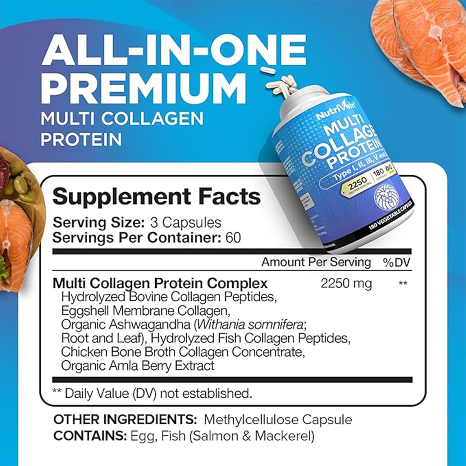 2250mg-multi-collagen-pills---180-capsules-for-anti-aging-healthy-joints-skin-hair-nails---type-i-ii-iii-v-x---hydrolyzed-protein-peptides-for-women-and-men-2