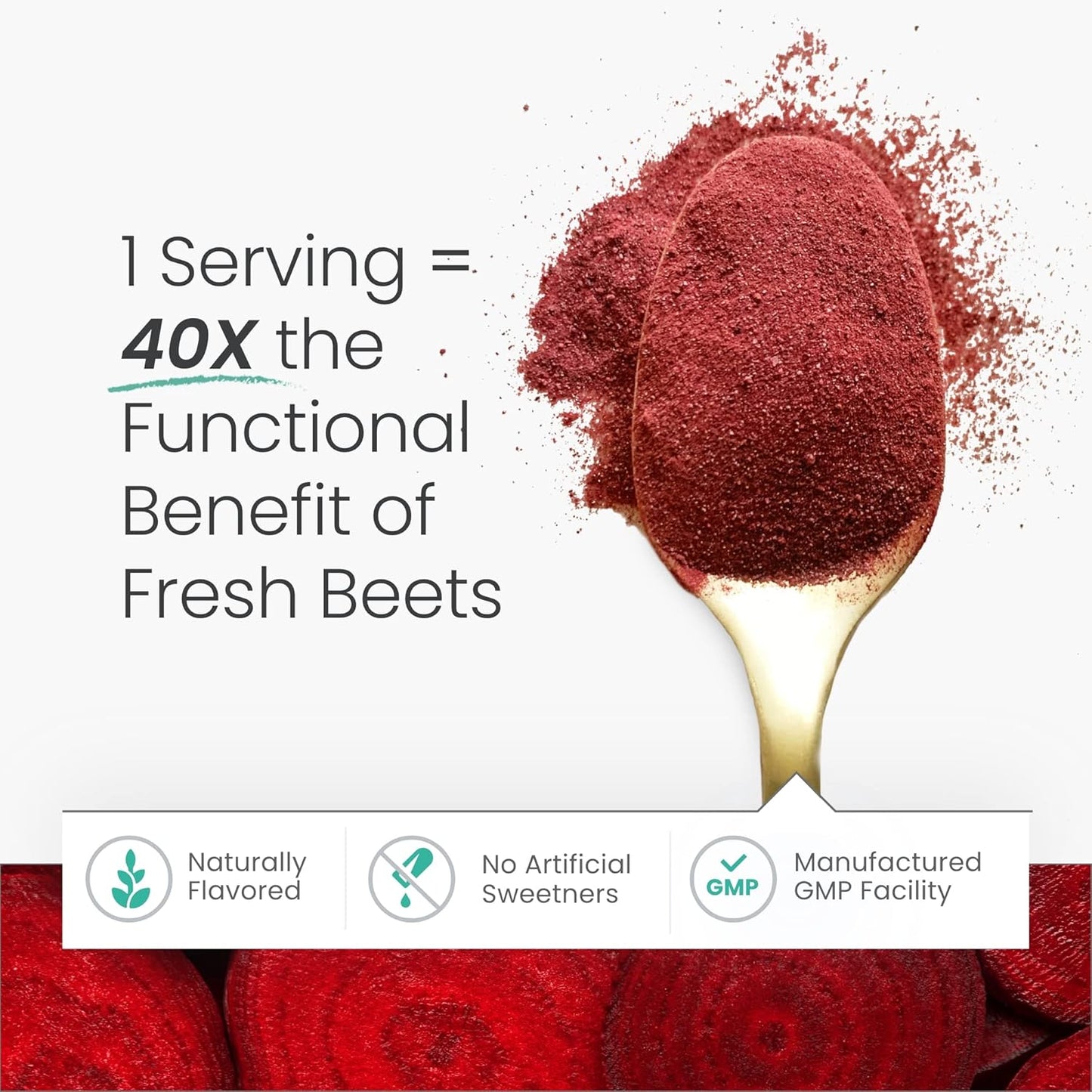 HumanN SuperBeets Beetroot Powder - Natural Nitric Oxide Booster for Heart Health - Non-GMO Superfood Supplement with Original Apple Flavor, 30 Servings - Espot.com.au