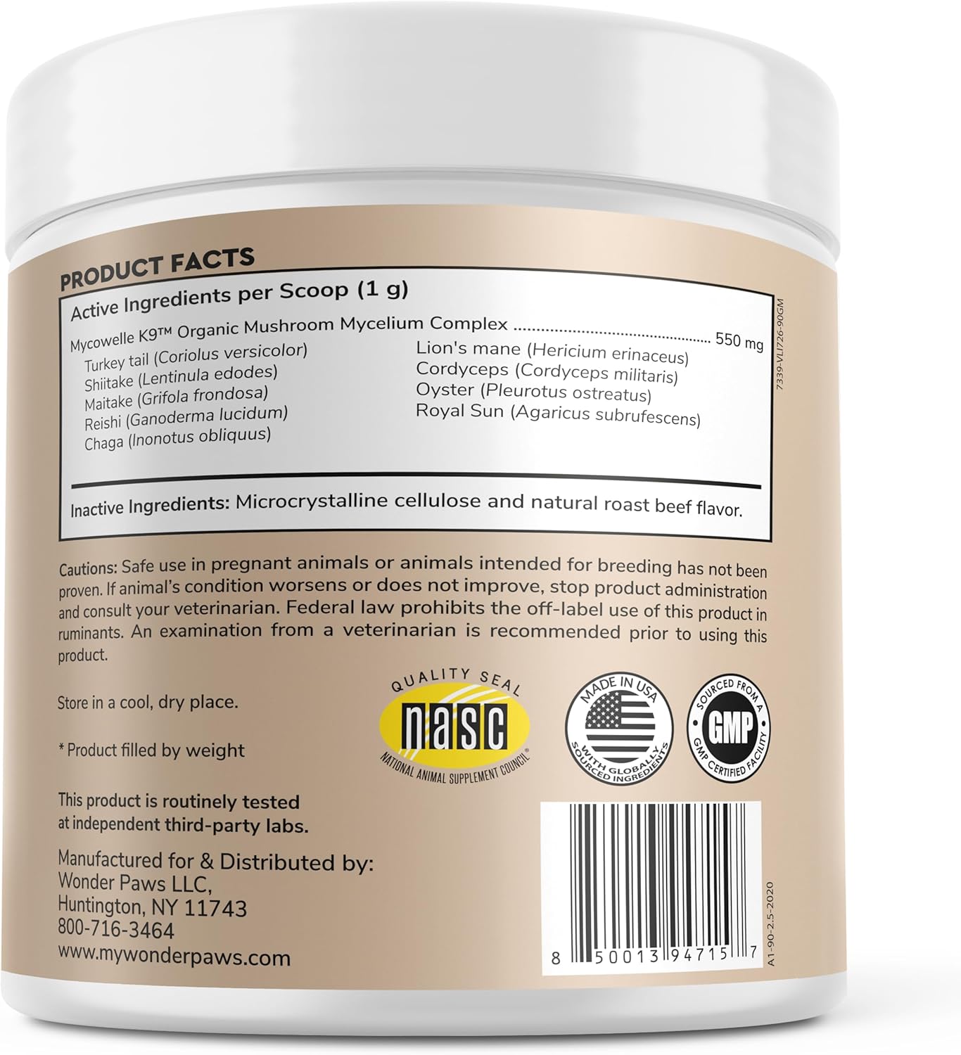 organic-mushroom-complex-immune-support-powder-for-dogs-with-turkey-tail-reishi-lions-mane---boosts-immunity-cognition-and-longevity---90-scoops-2