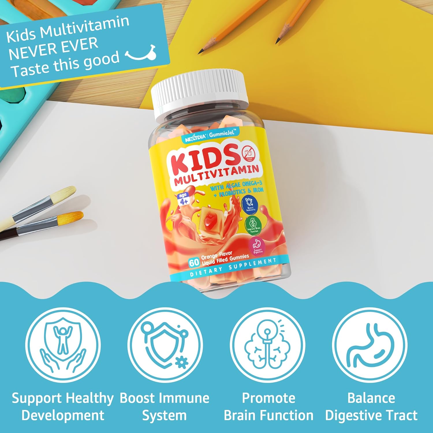 nextdia-kids-multivitamin-gummies-with-iron-vegan-omega-3-probiotics-vitamin-a-c-d-e-zinc---immune-support-for-kids-4---120-count-9