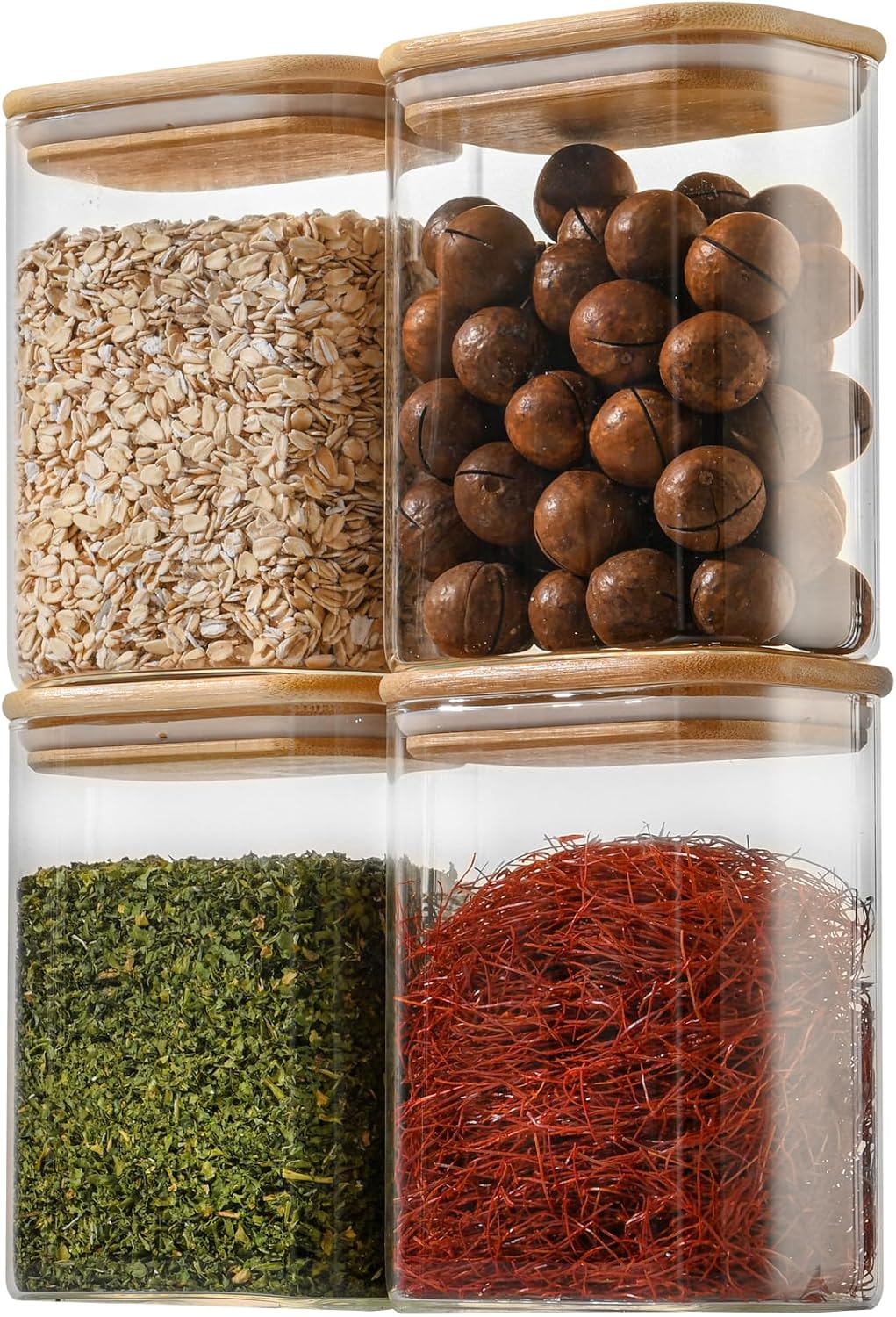 37oz-rectangle-glass-storage-containers-with-bamboo-lids-set-of-4---airtight-food-storage-for-pantry-organization-of-cereal-nuts-snacks-and-coffee-beans-with-black-label-1