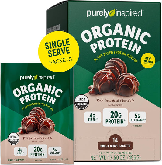 organic-plant-based-protein-powder---rich-decadent-chocolate-flavor---20g-protein-per-serving---dairy-free-non-gmo---single-serve-packets-for-smoothies-shakes---ideal-for-men-women-1