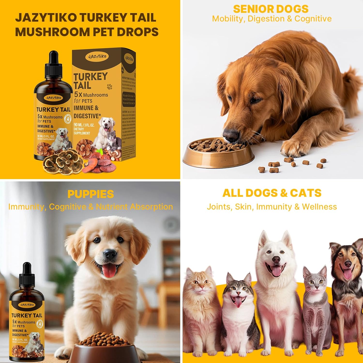900ml-jazytiko-turkey-tail-mushroom-pet-drop-with-turmeric-probiotic---immune-digestive-support-joint-health-energy-boost---vet-formulated-5x-mushroom-blend-faster-absorption-7