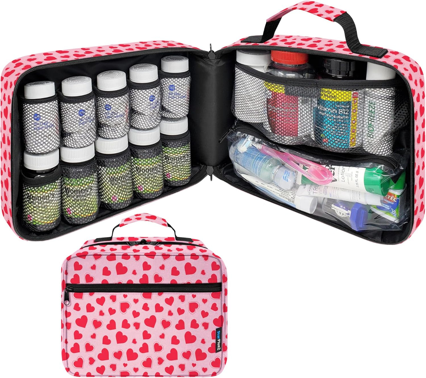 large-padded-pill-bottle-organizer-bag---travel-home-medicine-storage-case-for-medications-vitamins-medical-supplies---hearts-design---no-lock-1