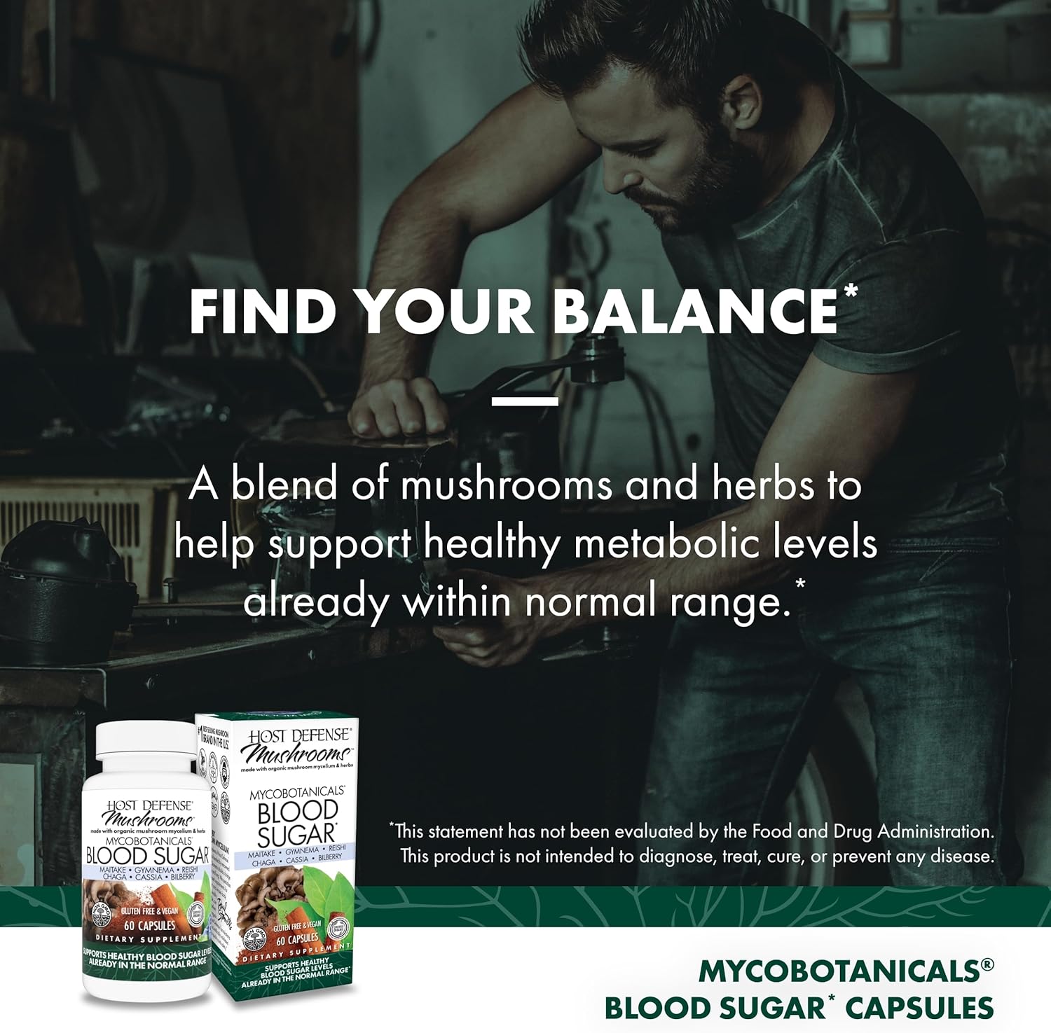 Organic MycoBotanicals Capsules - Immune Support Supplement with Chaga, Reishi, and Maitake - Mushroom Mycelium Blend for Wellness - 60 Capsules - Espot.com.au