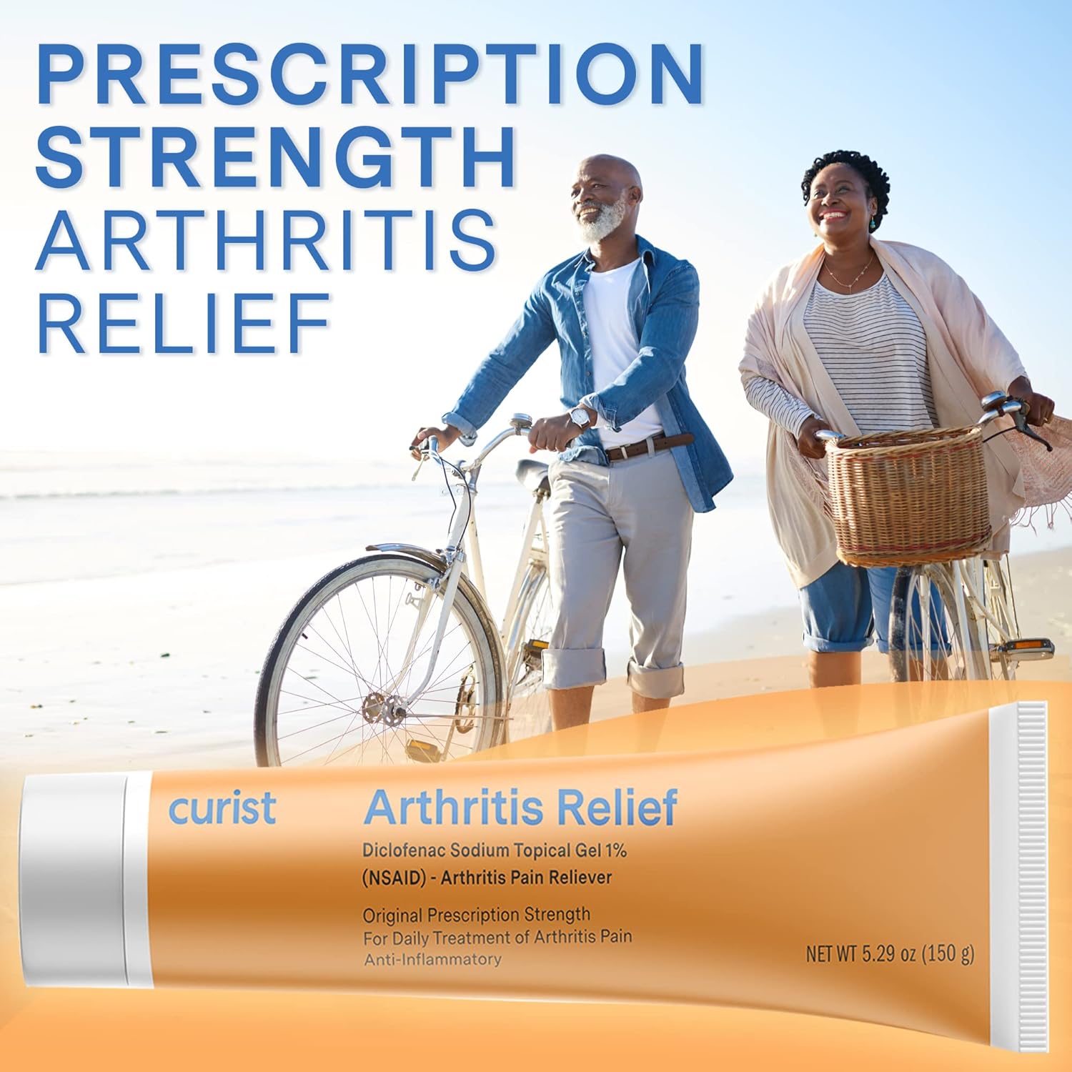 Curist Arthritis Pain Relief Gel 1% - 150g - Joint Pain Relief for Hand/Foot, Knee/Elbow, Ankle - Diclofenac Sodium Topical Gel - 5.29oz - Espot.com.au