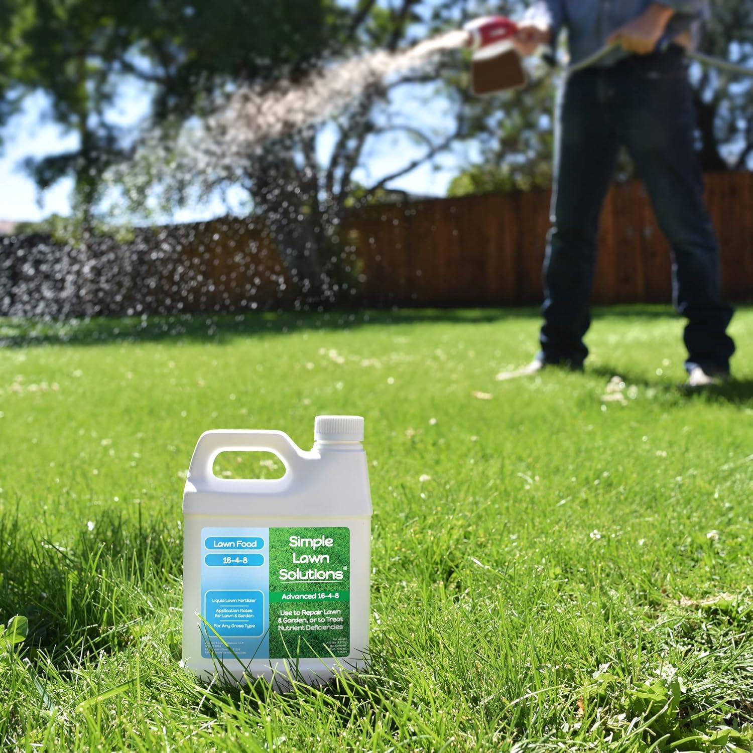 Liquid Lawn Food Concentrate for Spring & Summer - 16-4-8 Advanced Lawn Fertilizer with Fish, Seaweed, and Kelp - NPK Balanced - All Grass Types - Simple Lawn Solutions - 1 Quart - Espot.com.au
