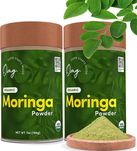 usda-certified-pure-moringa-powder---organic-superfood-rich-in-calcium-iron-vitamins-a-e---7-oz-2-pack-by-omg-organic-meets-good-1