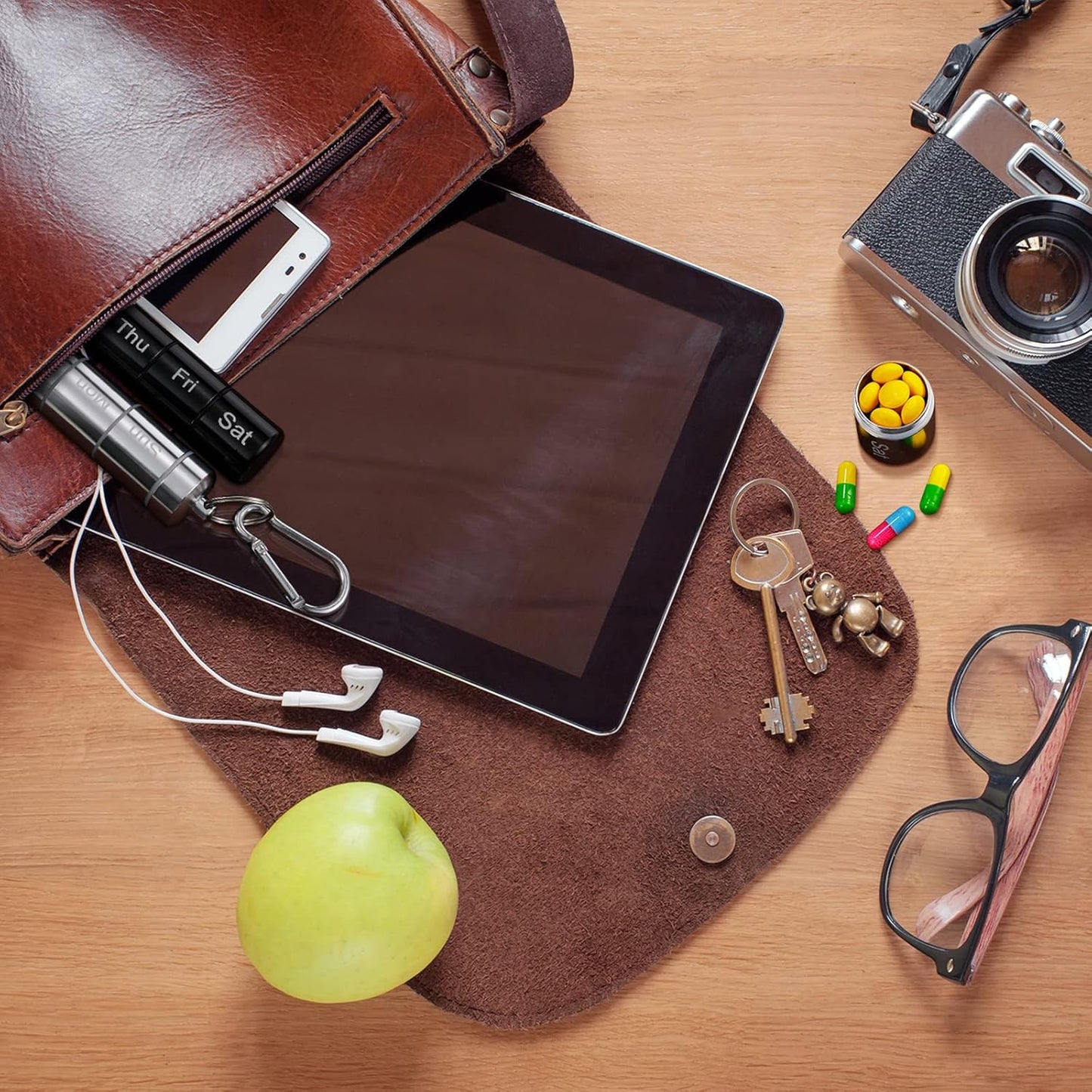 stackable-metal-pill-case-2-pack---weekly-pill-organizer-for-travel---7-day-small-pill-container---metal-pill-holder-in-black-and-silver-7