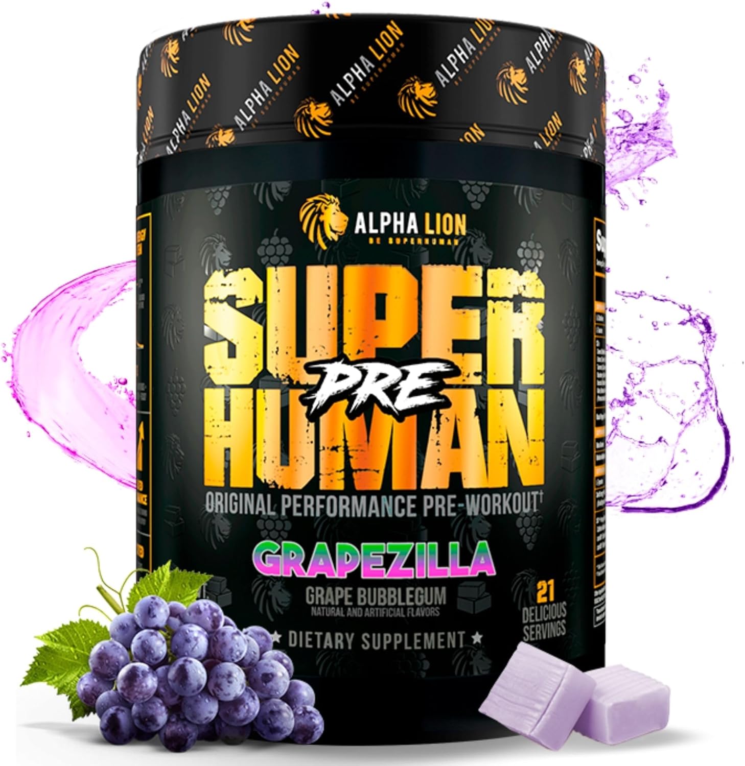 superhuman-pre-workout-powder-with-beta-alanine-tri-source-caffeine-for-energy-focus-and-pump---grapezilla-21-servings-1