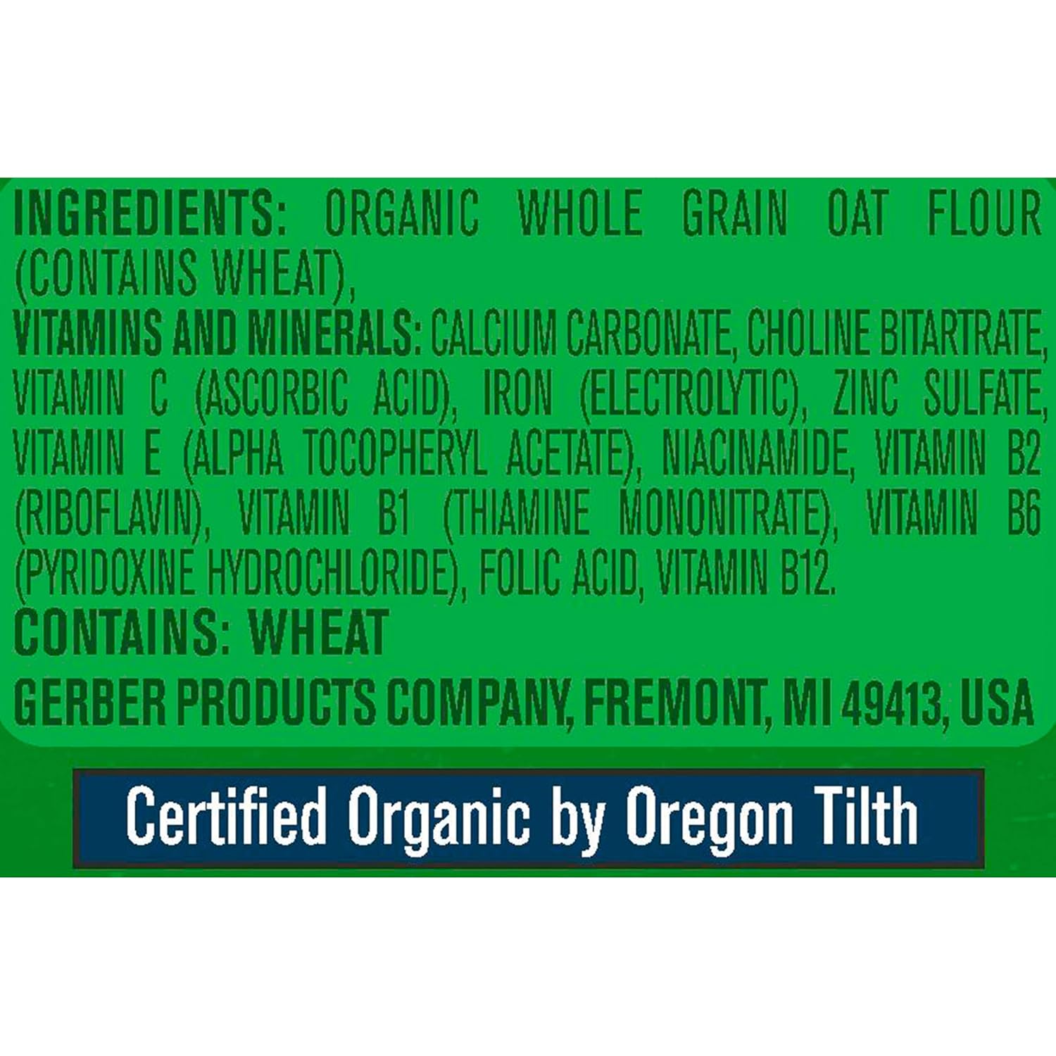 Organic Gerber Baby Oatmeal Cereal 1st Foods, Grain & Grow, 8 Ounces (Pack of 6) - Espot.com.au