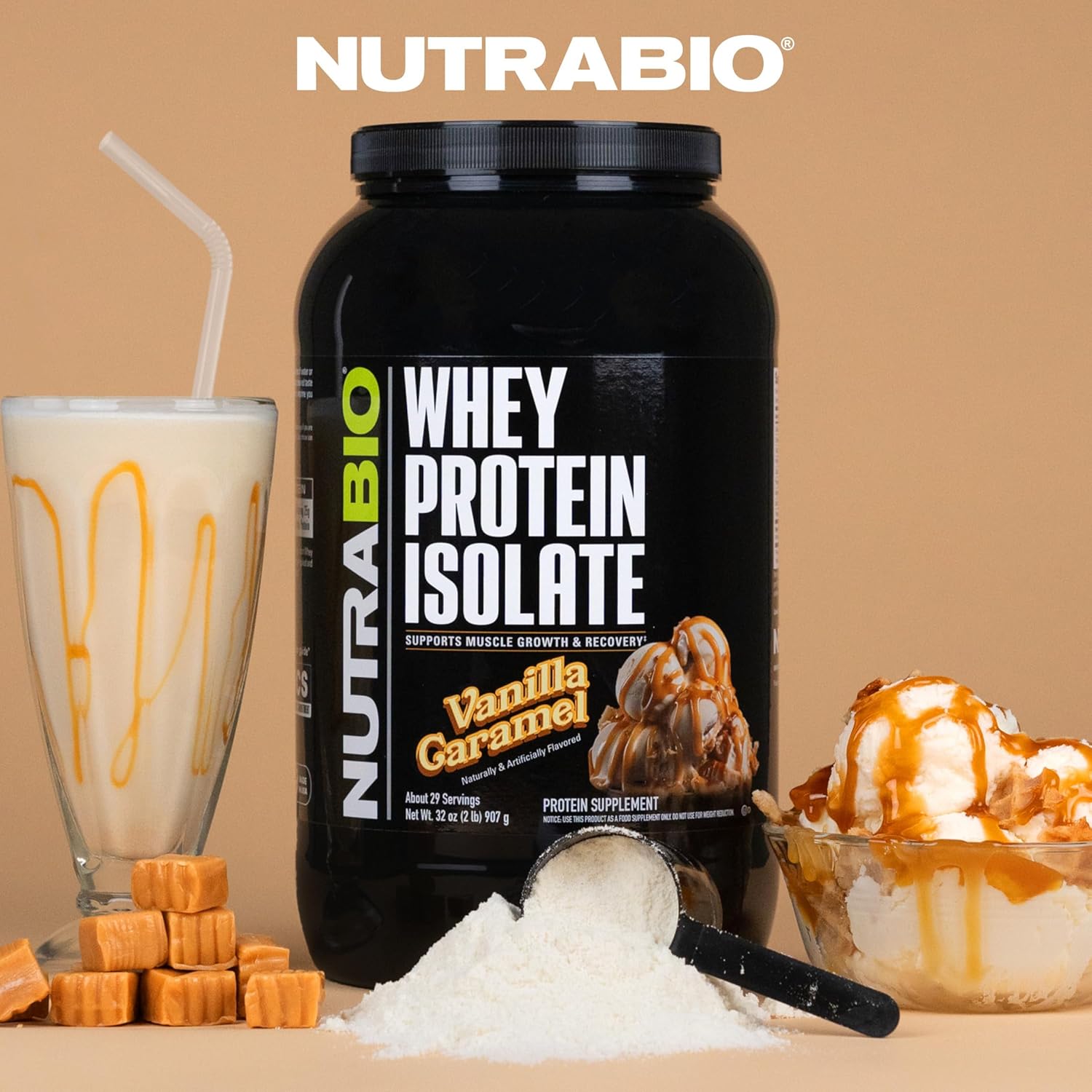 vanilla-caramel-whey-protein-isolate-powder---25g-protein-per-scoop---complete-amino-acid-profile---soy-gluten-free-non-gmo---2-lbs-11