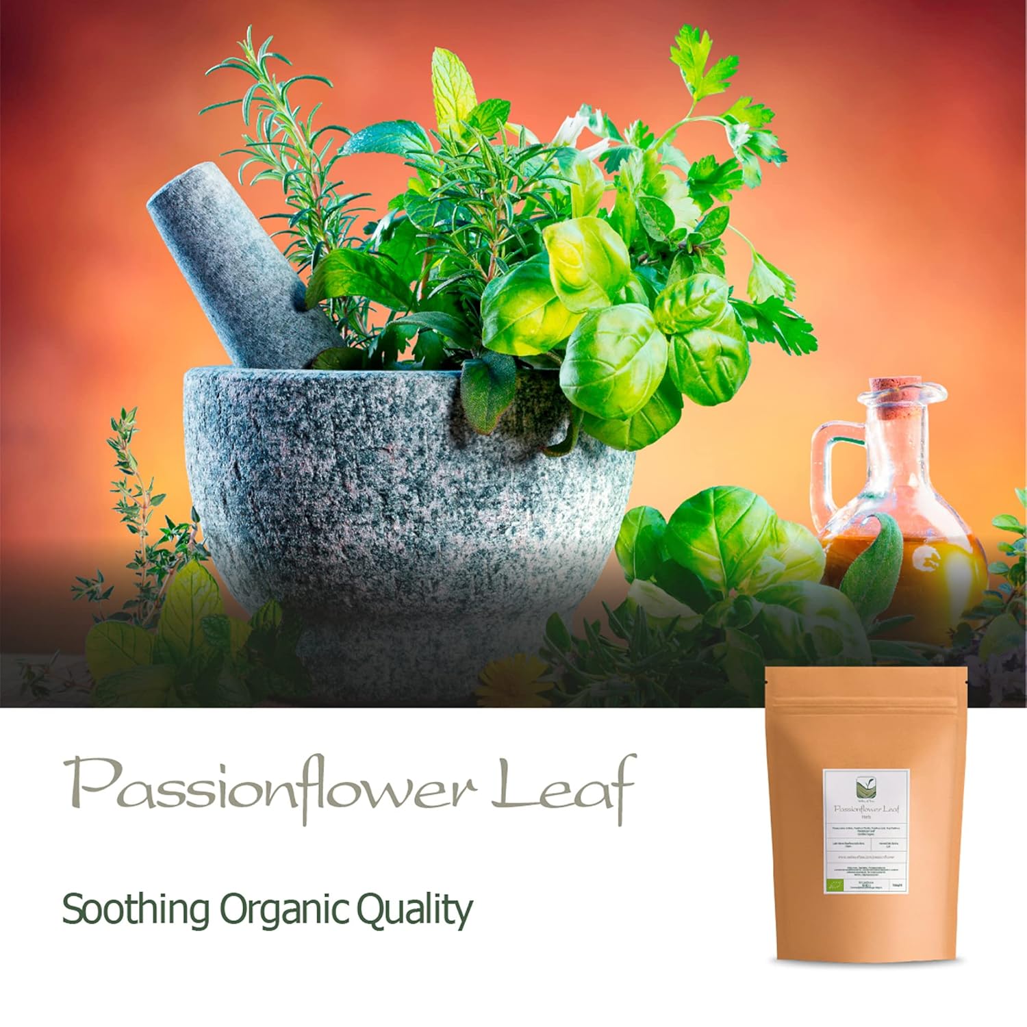 Organic Calming Passionflower Tea - Whole Leaf Dried Passiflora Herb for Anxiety - Valley of Tea Passion Flower - Maypop Wild Passion Vile - Paciflora Te Pasiflora - Espot.com.au