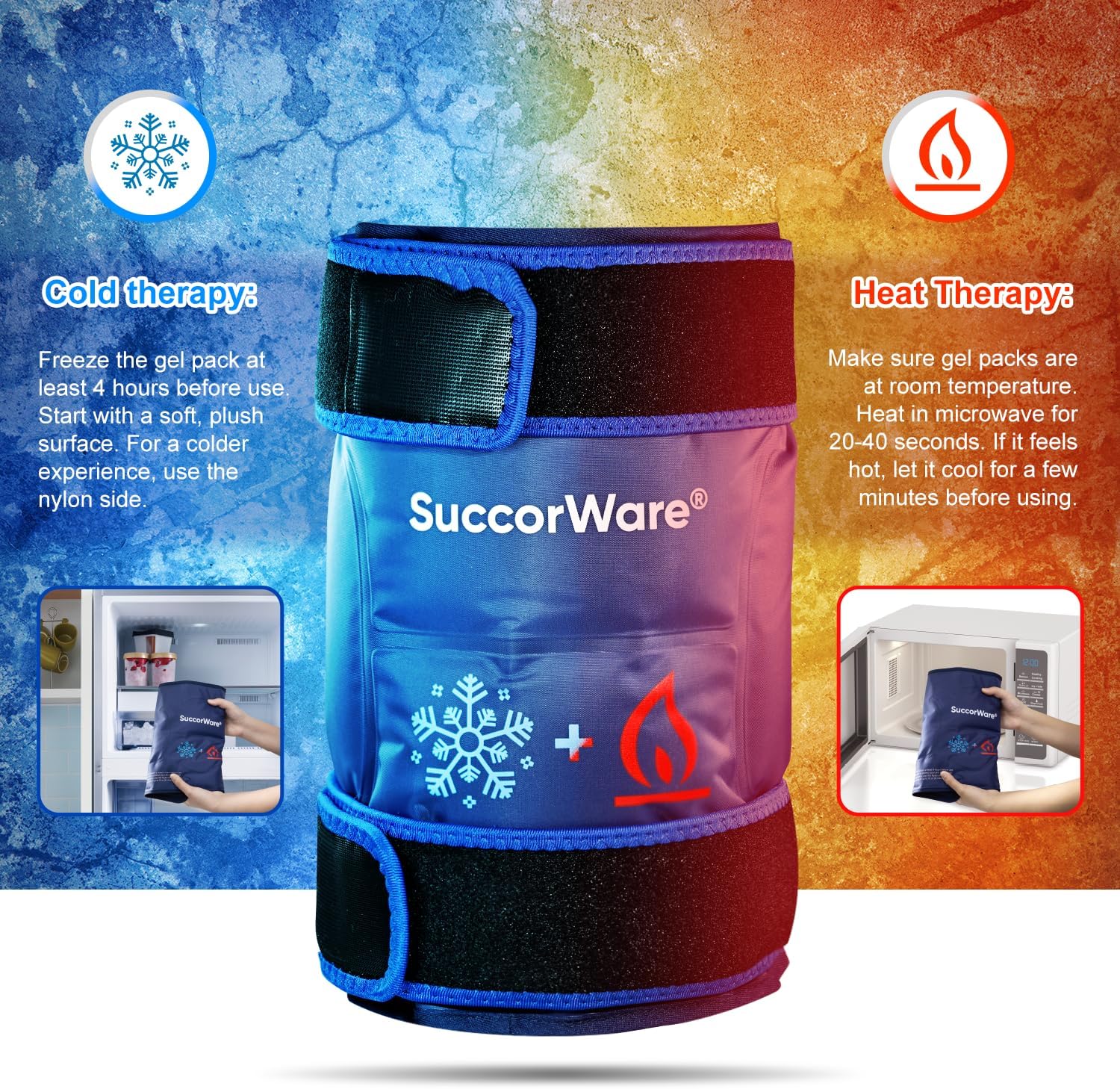 reusable-knee-ice-pack-wrap-for-injuries---hot-cold-gel-bags-for-leg-back-shoulders-arms-elbow---pain-relief-swelling---ideal-for-knee-replacement-surgery---navy-blue-7