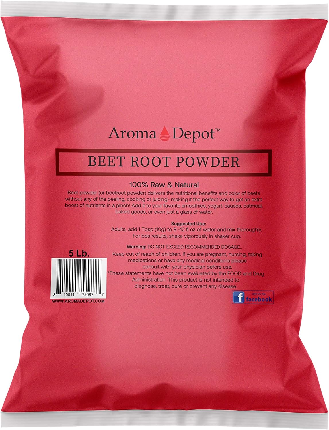5-lb-aroma-depot-beet-root-powder---raw-non-gmo-vegan-gluten-free---nitric-oxide-booster-for-stamina-energy-immune-system---100-natural-1