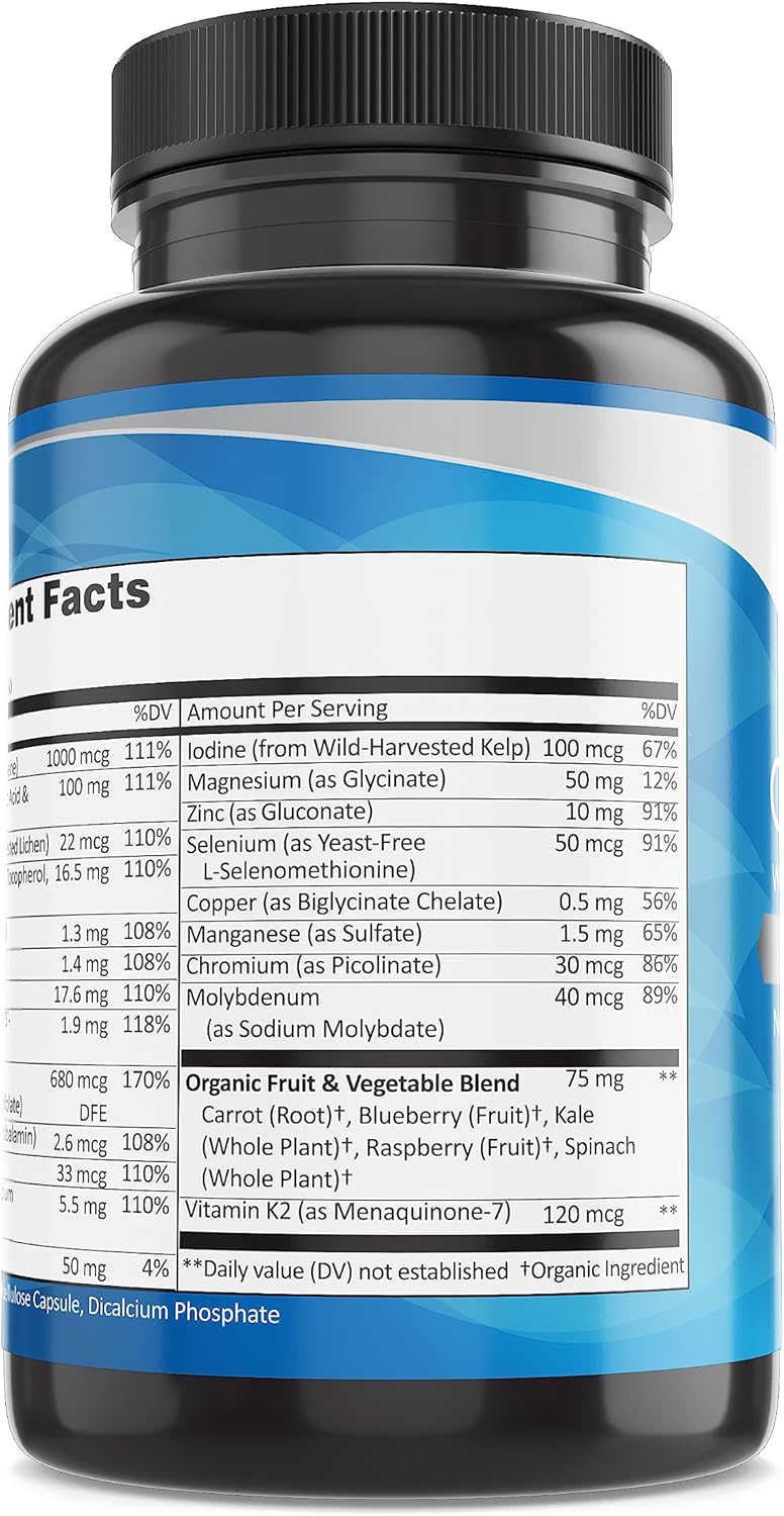 Men's One-Daily Multivitamin for Immune Support - Non-GMO Ingredients, Energy Boosting Vitamins & Minerals - 60 Veggie Capsules - Espot.com.au