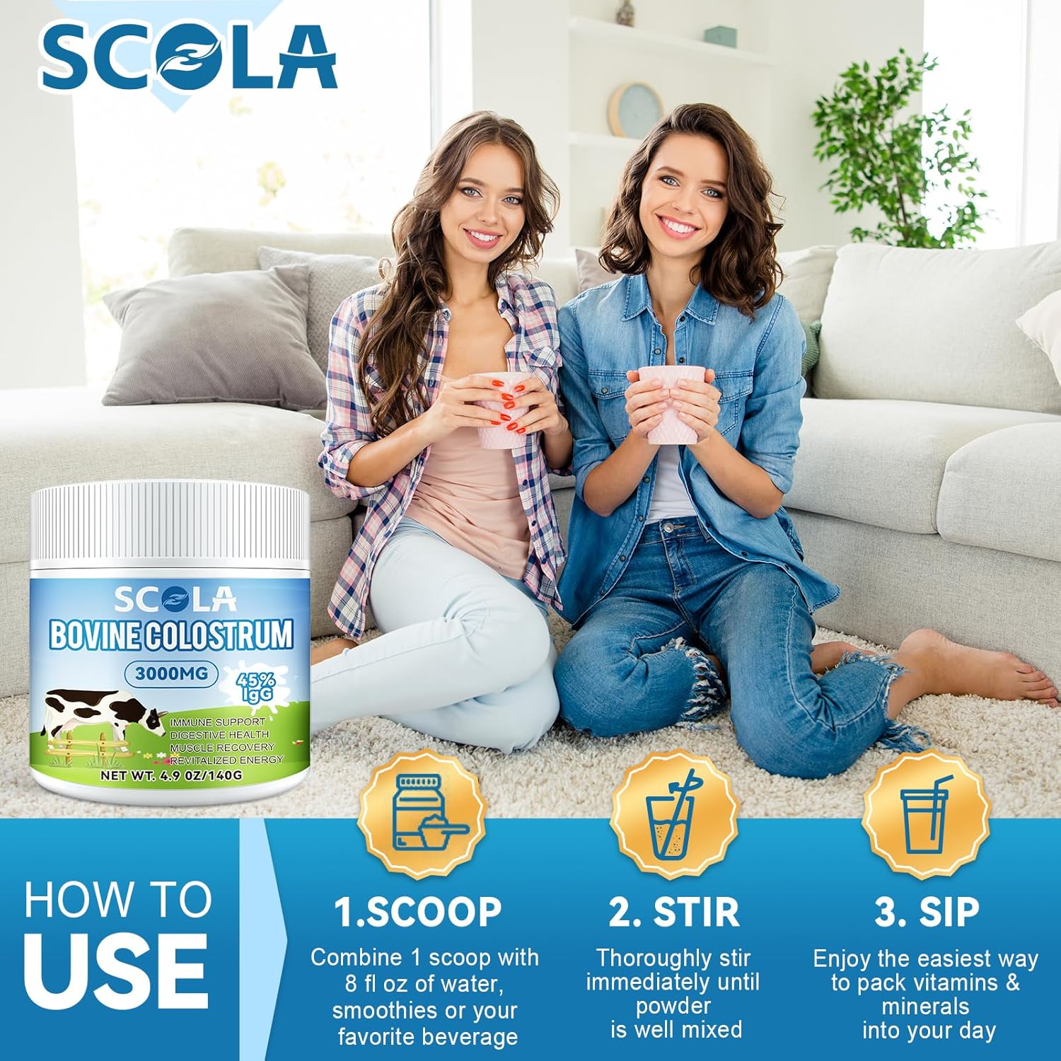 high-igg-grass-fed-bovine-colostrum-powder---gut-health-immune-support-beauty-boost---non-gmo-natural-supplement---3000mg-per-serving-49-oz-5