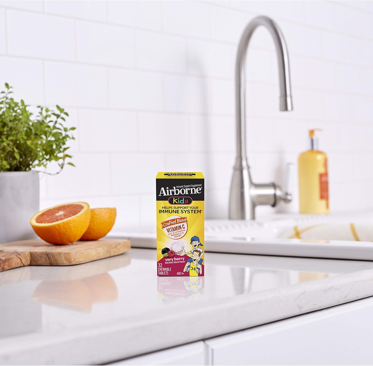 Kids Immune Support Chewable Tablets - 500mg Vitamin C with Zinc, Antioxidant Vitamins A, C & E - Very Berry Flavor - 32 Tablets - Espot.com.au