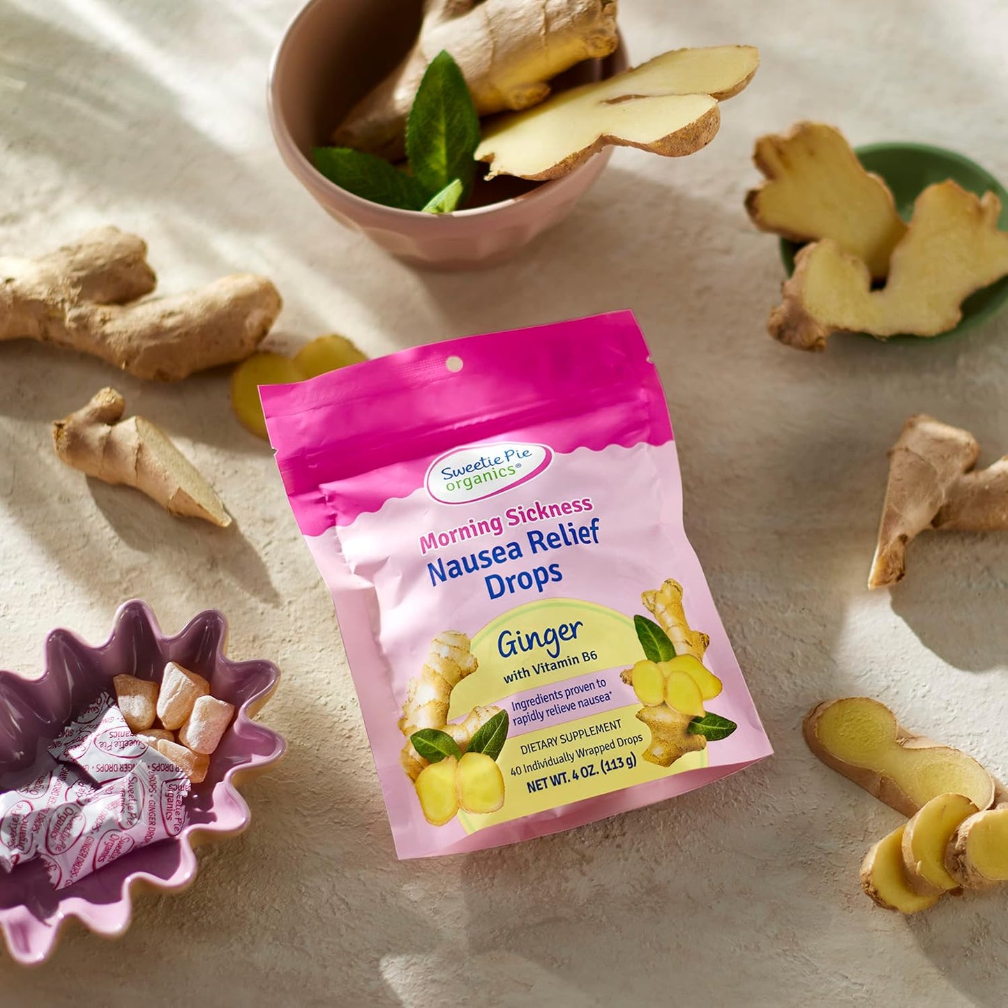 Organic Ginger Morning Sickness Relief Drops - 4 oz, Pack of 4 by Sweetie Pie Organics - Espot.com.au