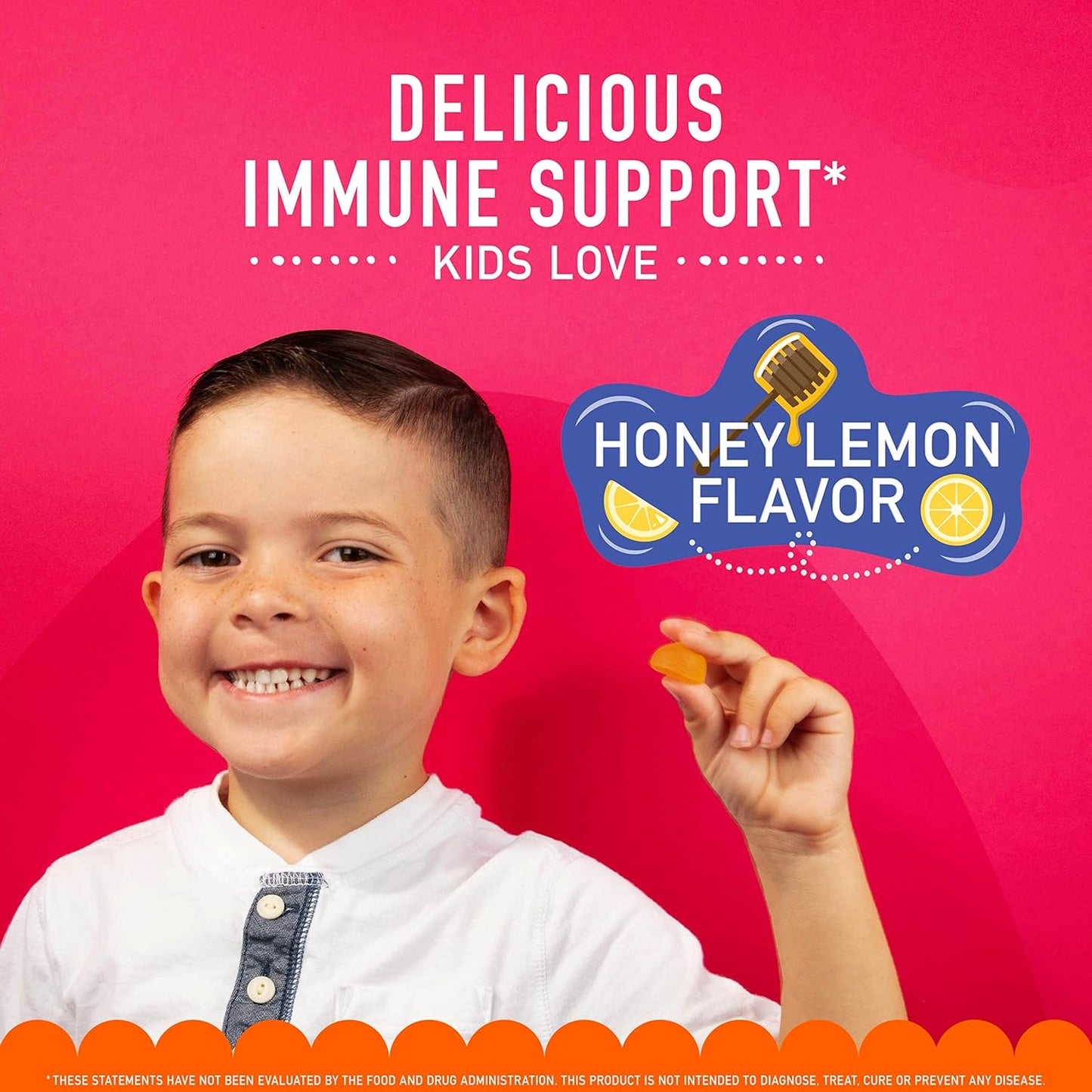 Kids Immune Support Gummies with Vitamin C & Zinc - 120 Count, Honey Lemon Flavor, Antioxidant-Rich Formula for Children's Health - Espot.com.au