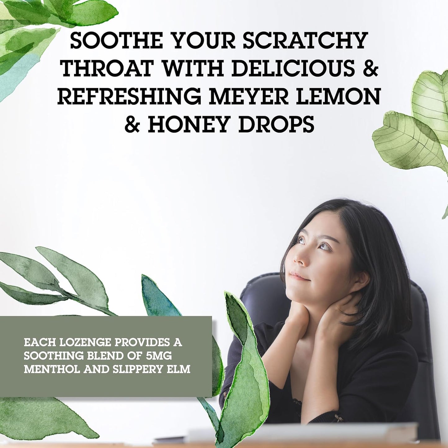 Organic Meyer Lemon & Honey Cough Relief Lozenges with Natural Menthol - 18 Ct Bag - Light Yellow - Quantum Health - Espot.com.au